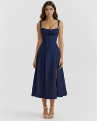 Corseted Buttercup Stretch Cotton, Lace Up Back, Garden Parties