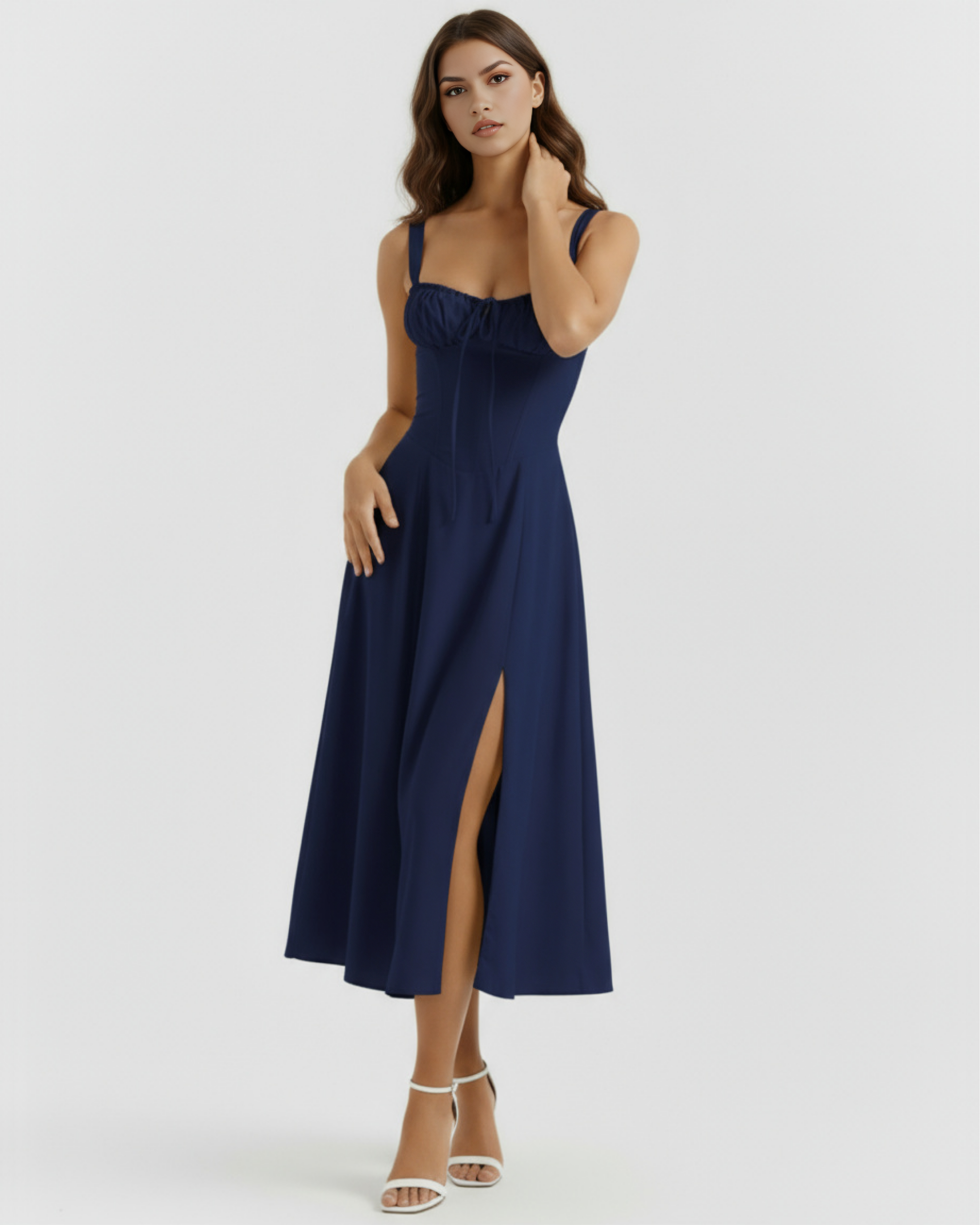 Corseted Buttercup Stretch Cotton, Lace Up Back, Garden Parties