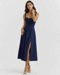 Corseted Buttercup Stretch Cotton, Lace Up Back, Garden Parties