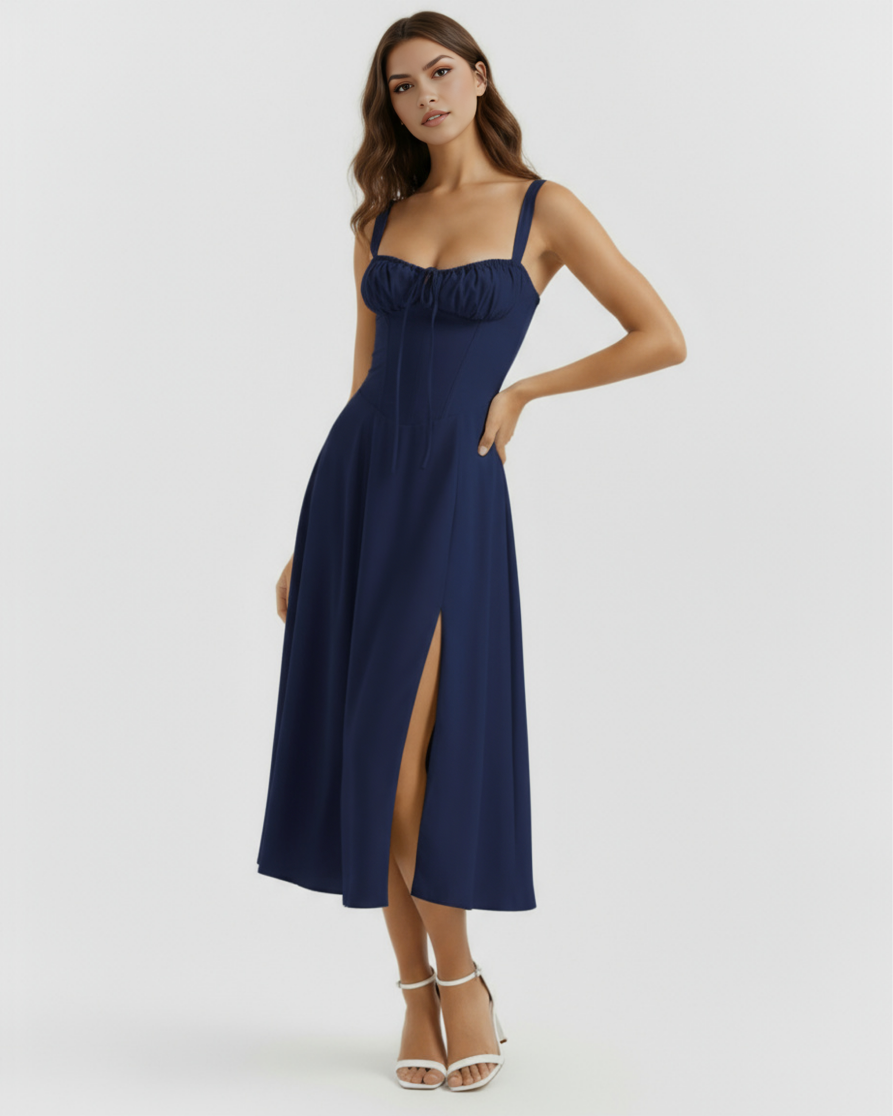 Corseted Buttercup Stretch Cotton, Lace Up Back, Garden Parties