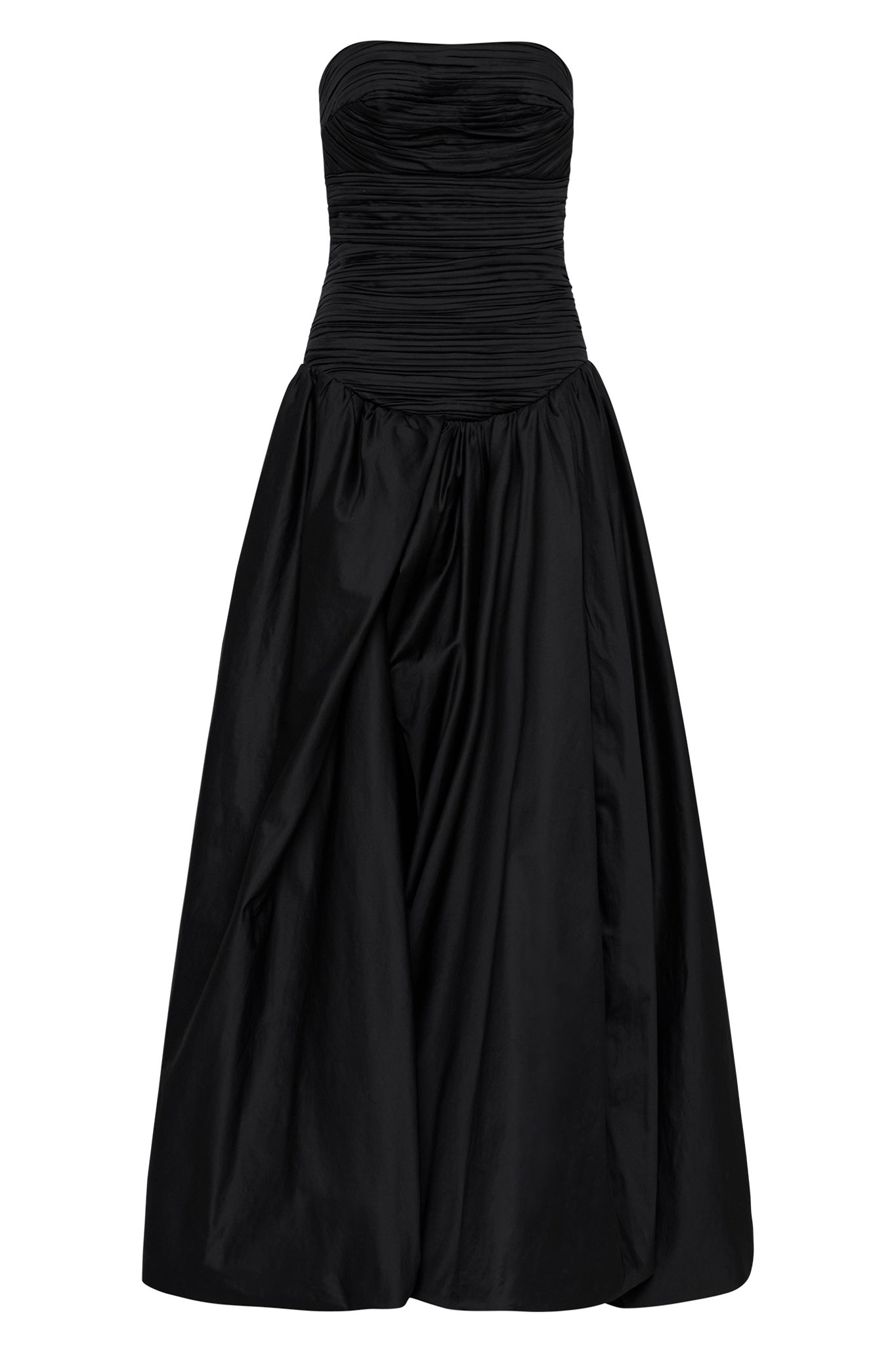 Violette strapless ruched maxi formal evening dress