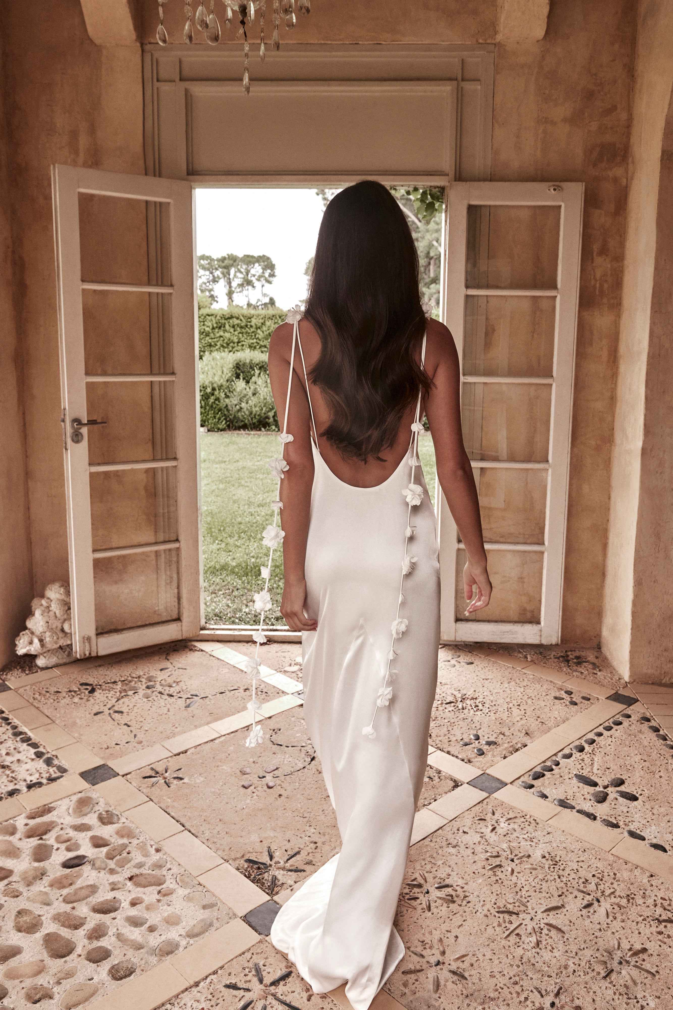 Elenora White Rose Maxi Dress