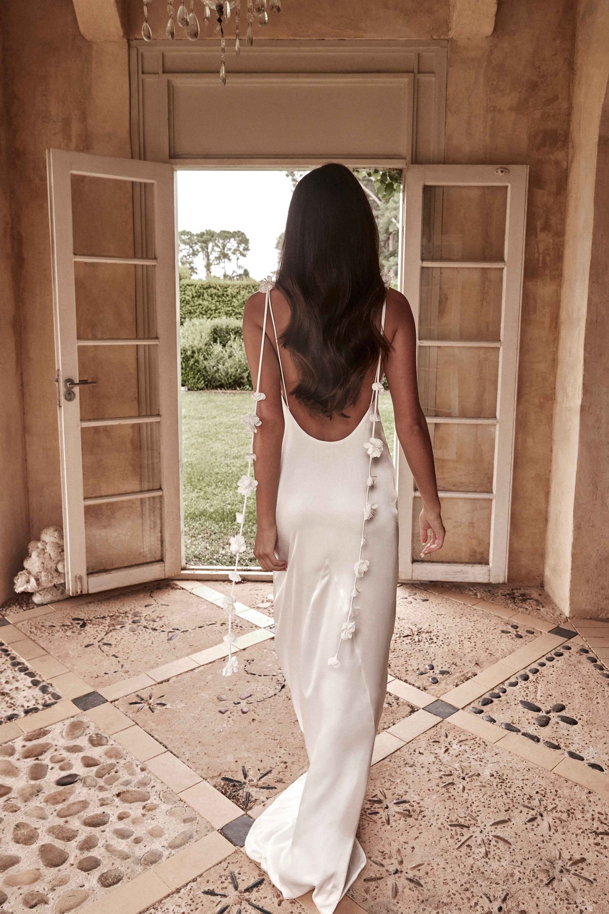 Elenora White Rose Maxi Dress