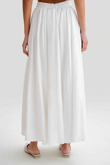 Clarence White Linen Maxi Skirt