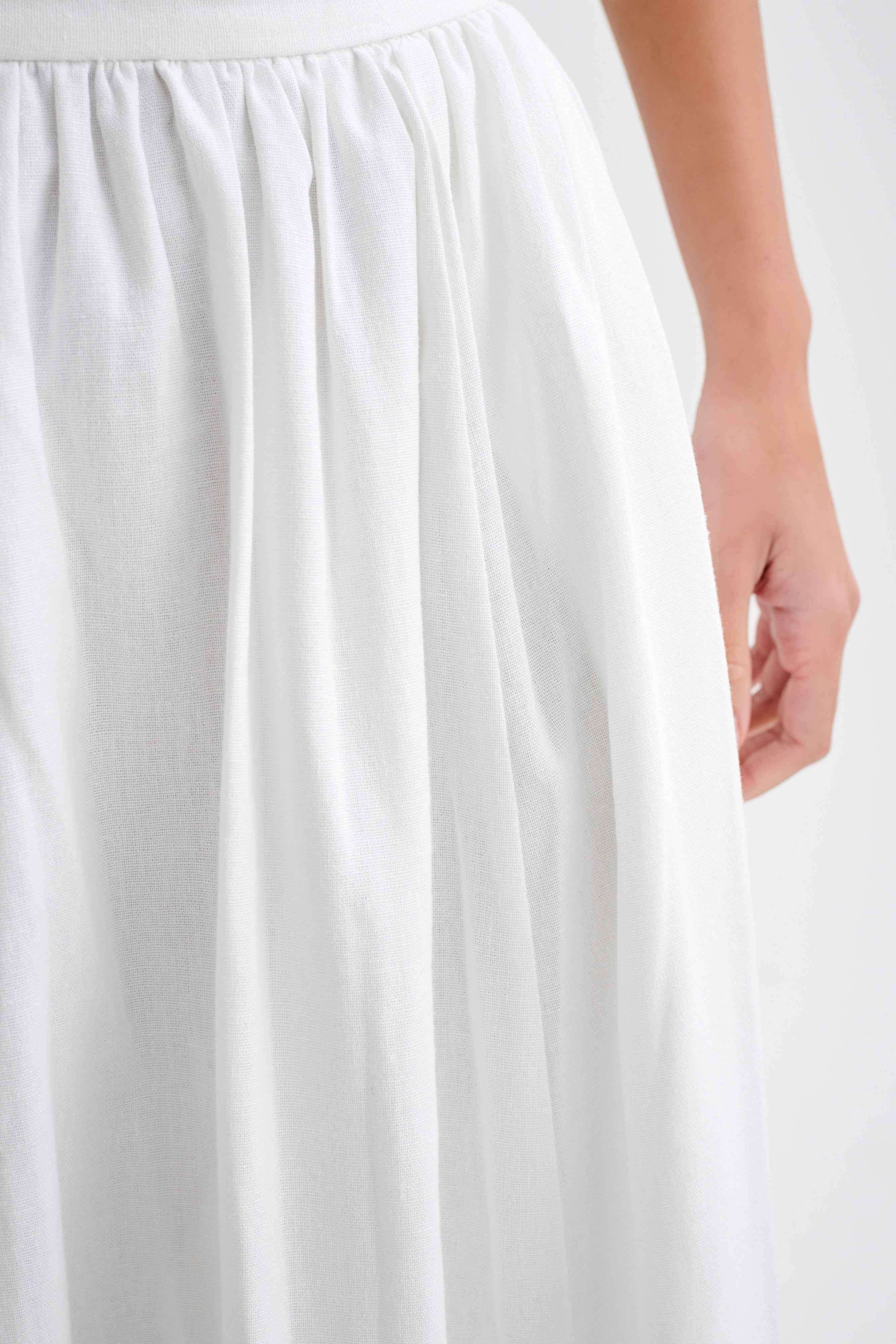 Clarence White Linen Maxi Skirt
