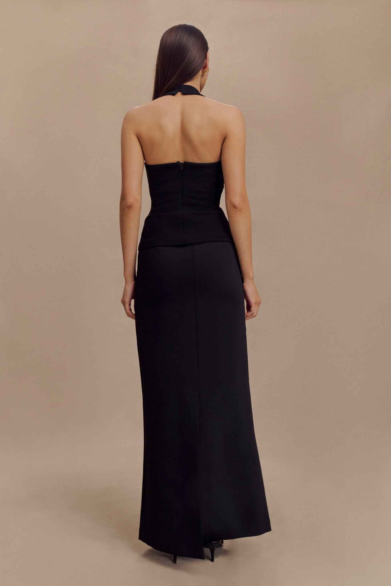 Amelita Black Suiting Halter Top