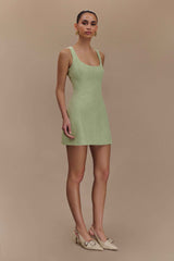 Cornelia Pastel Green Tweed Mini Dress
