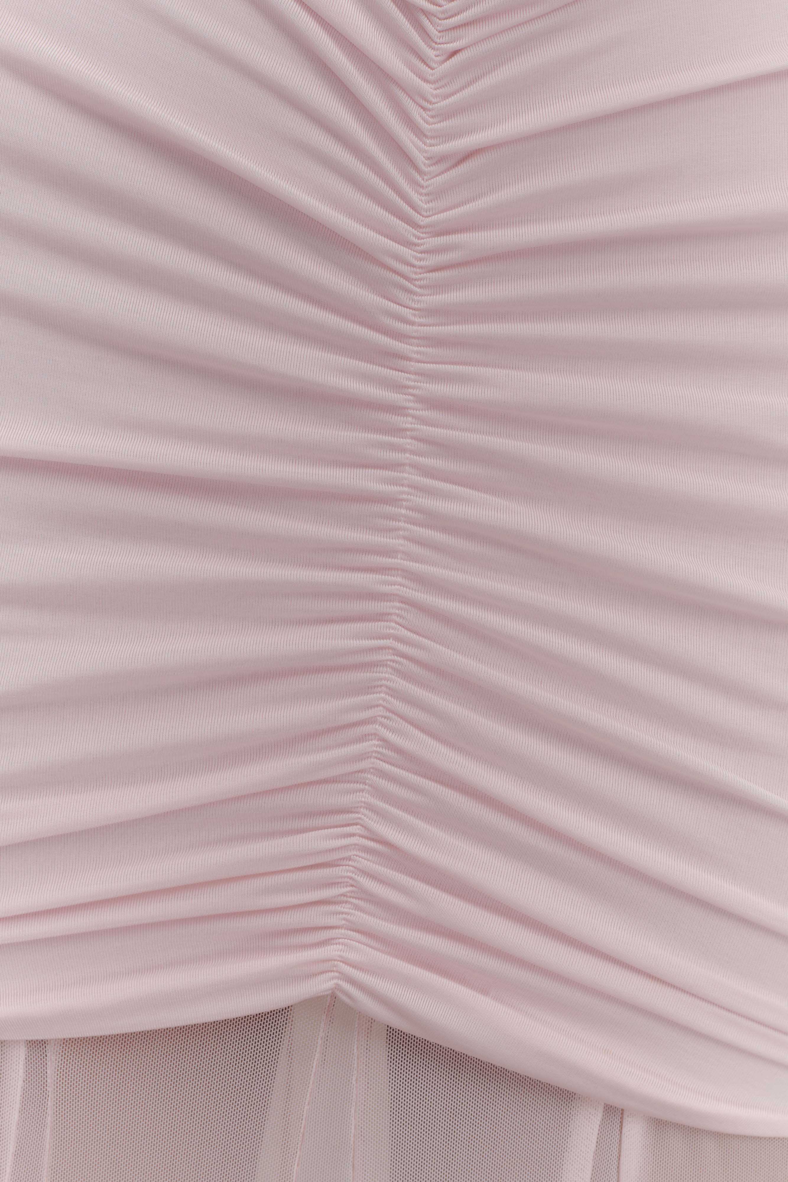 Caspian Pale Pink Off Shoulder Maxi Dress