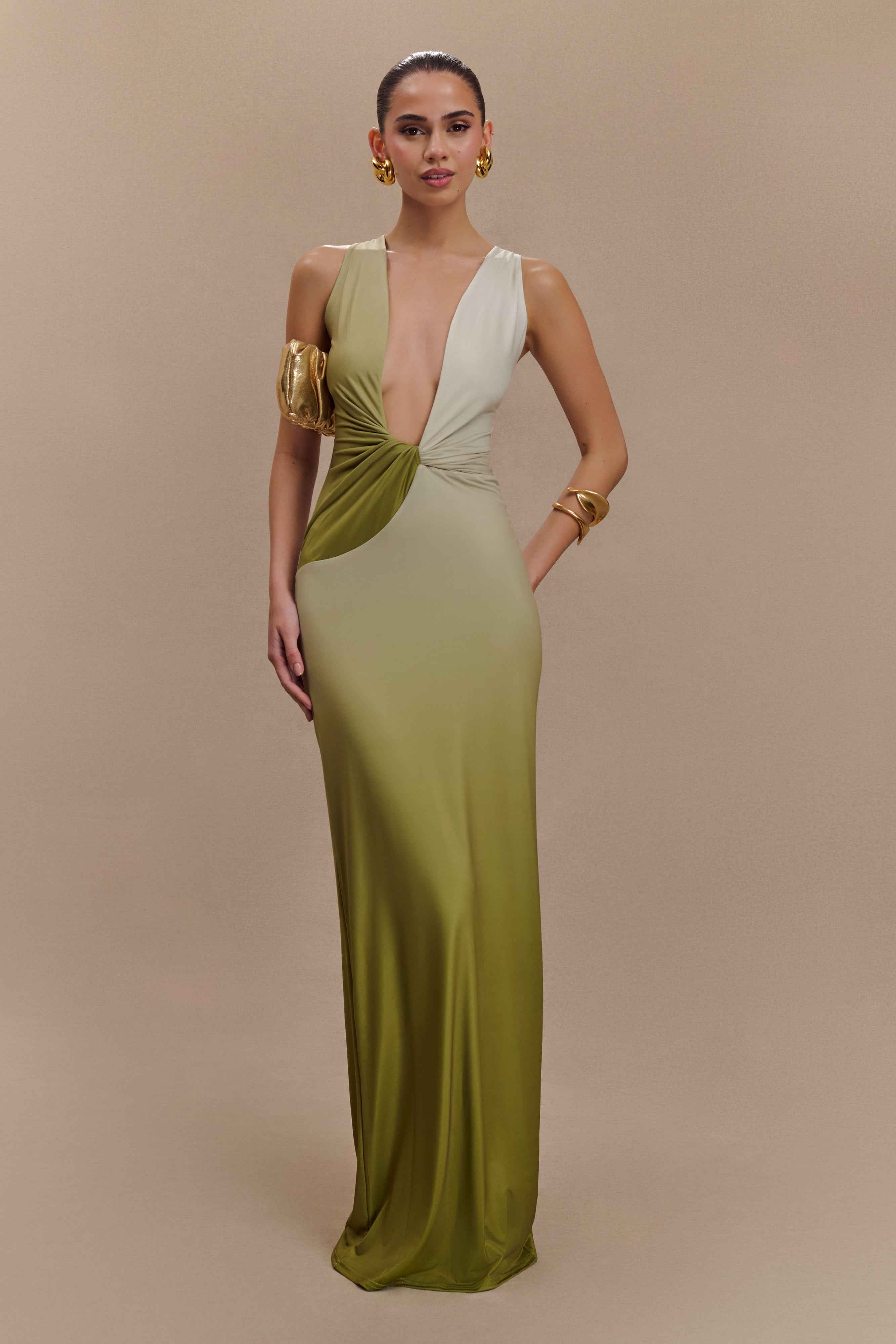 Stella Ombre Vintage Olive Maxi Dress