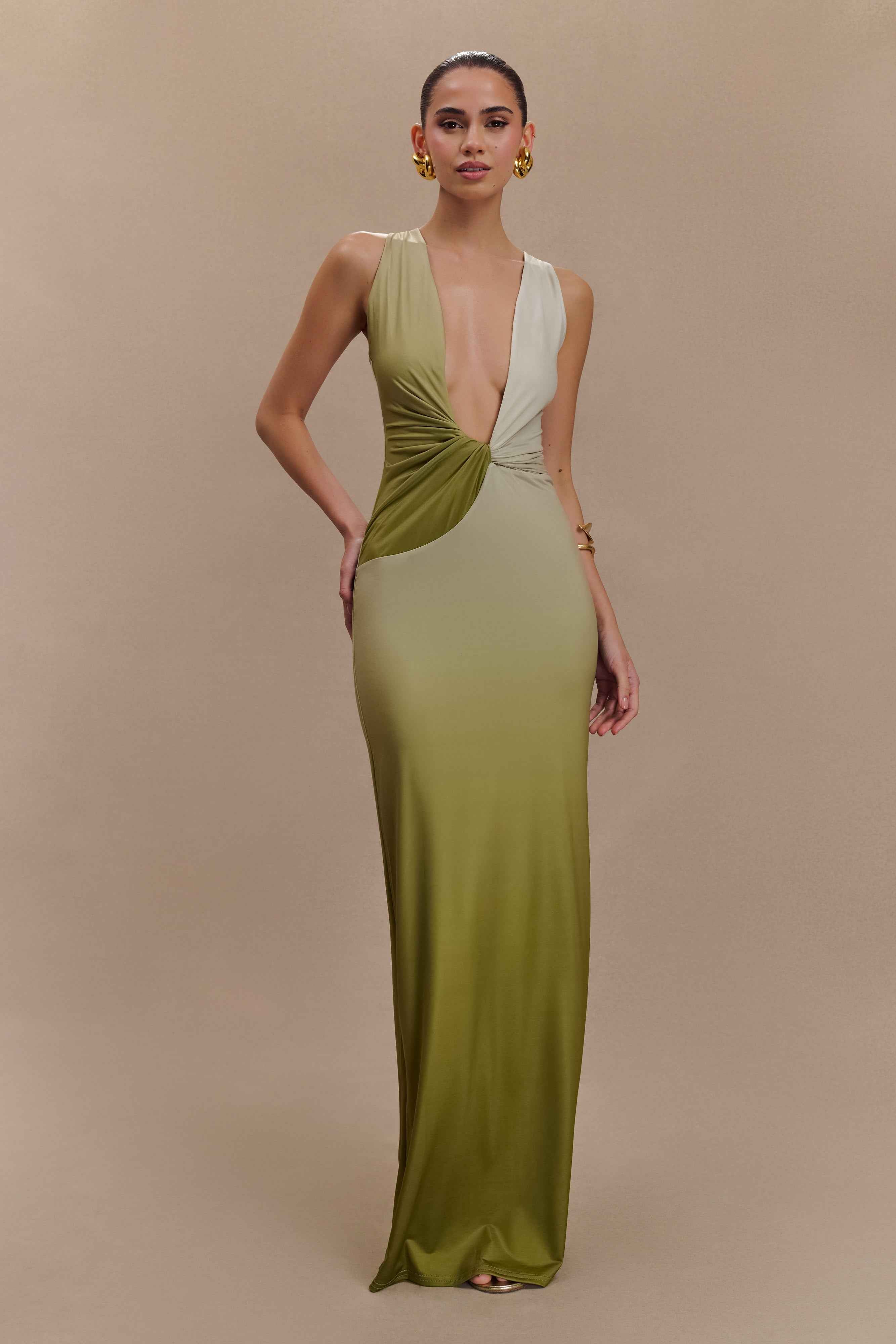 Stella Ombre Vintage Olive Maxi Dress