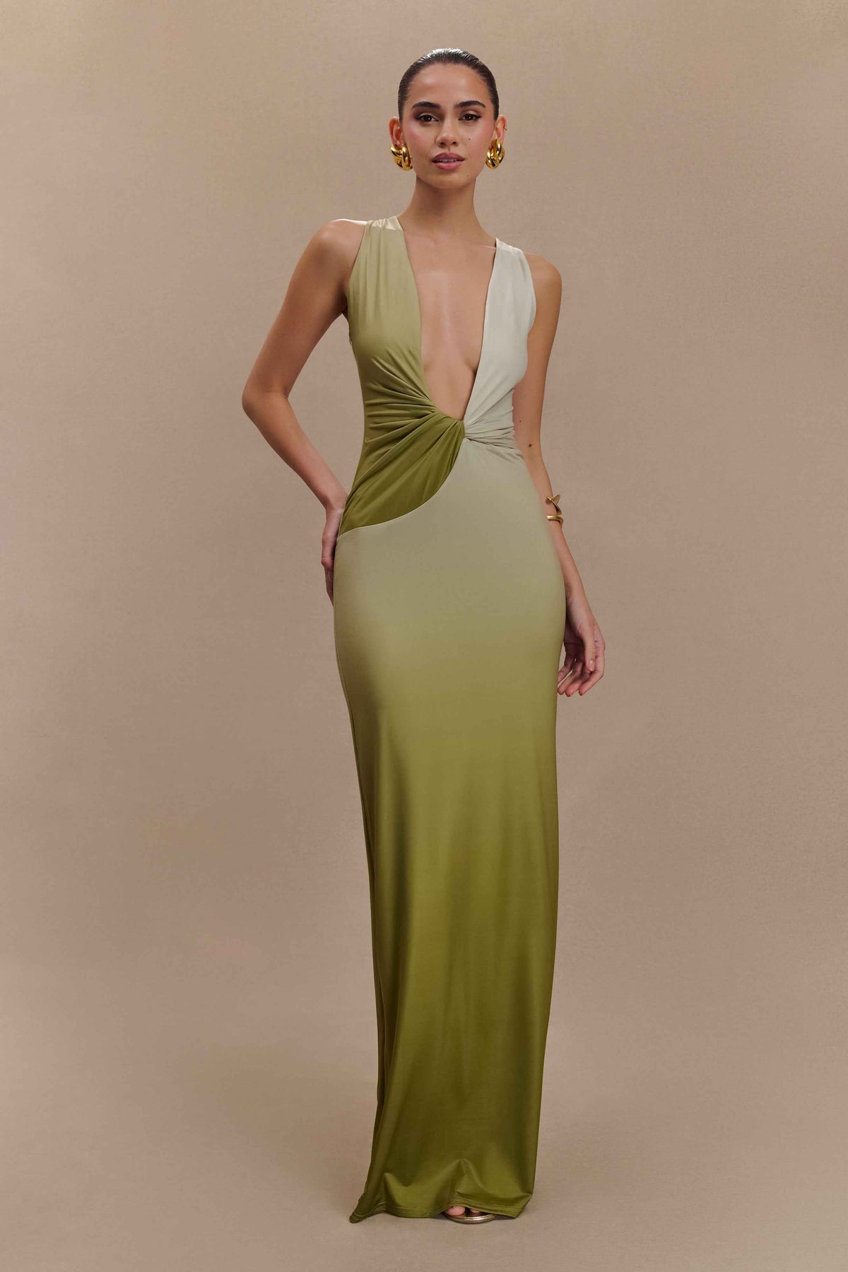 Stella Ombre Vintage Olive Maxi Dress