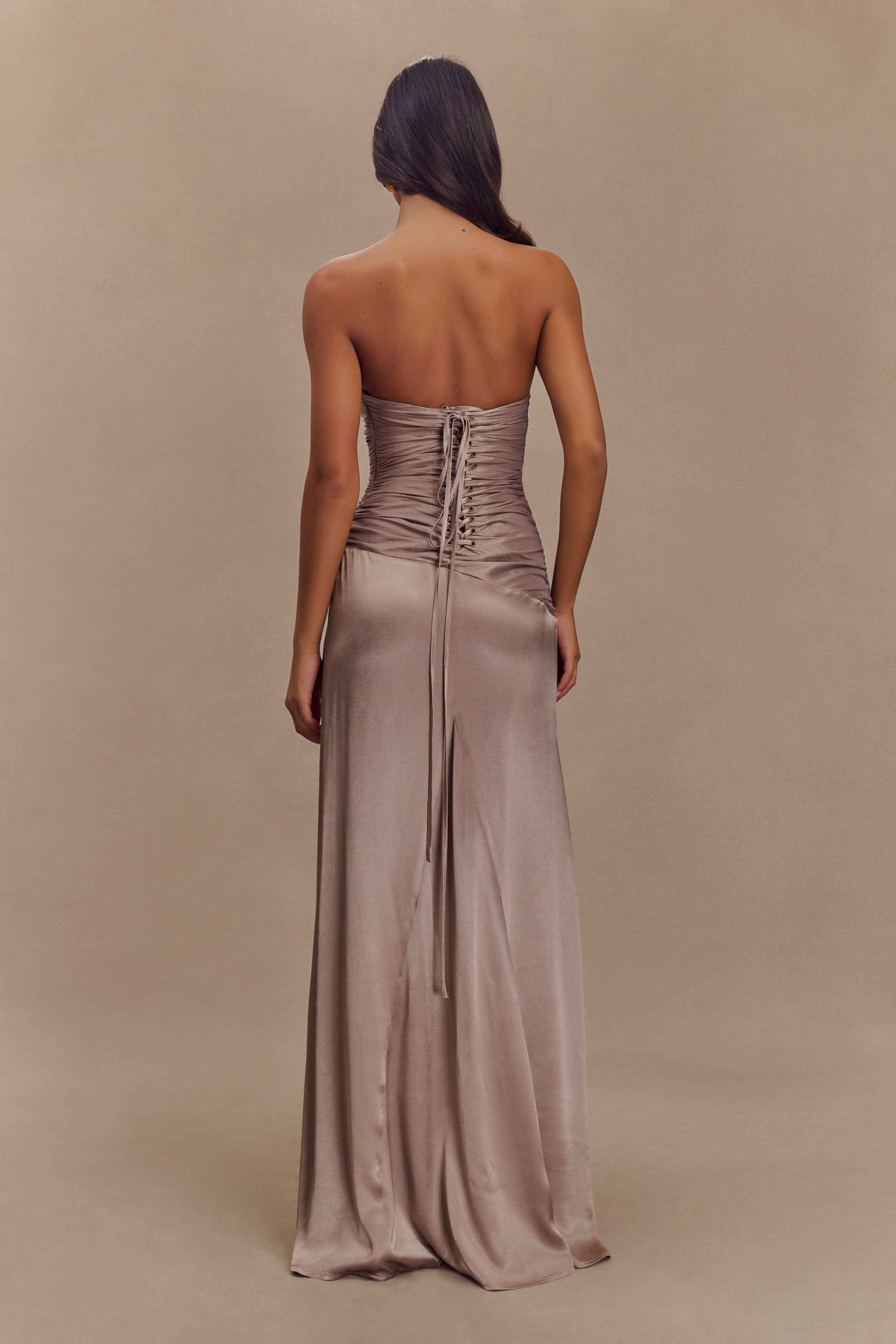 Serena Bronze Taupe Maxi Dress