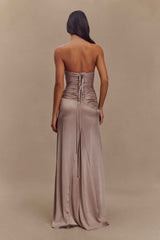 Serena Bronze Taupe Maxi Dress