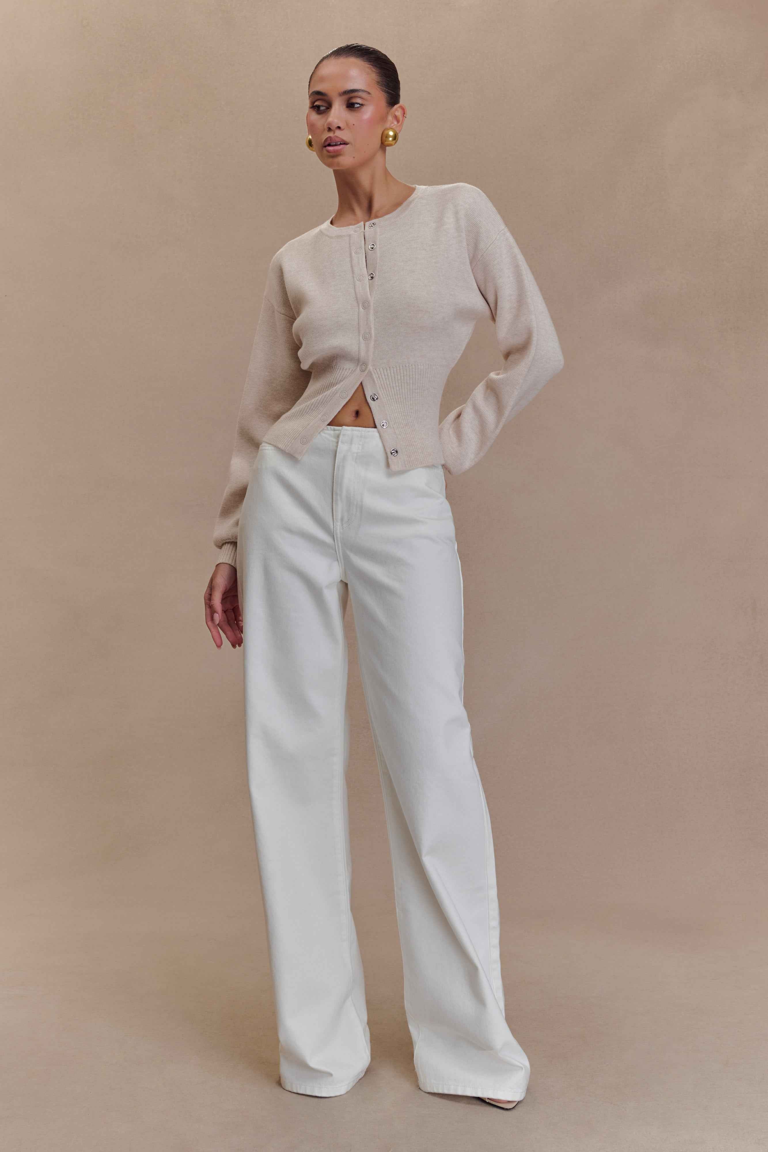 Caitlin White Mid Rise Denim Jeans
