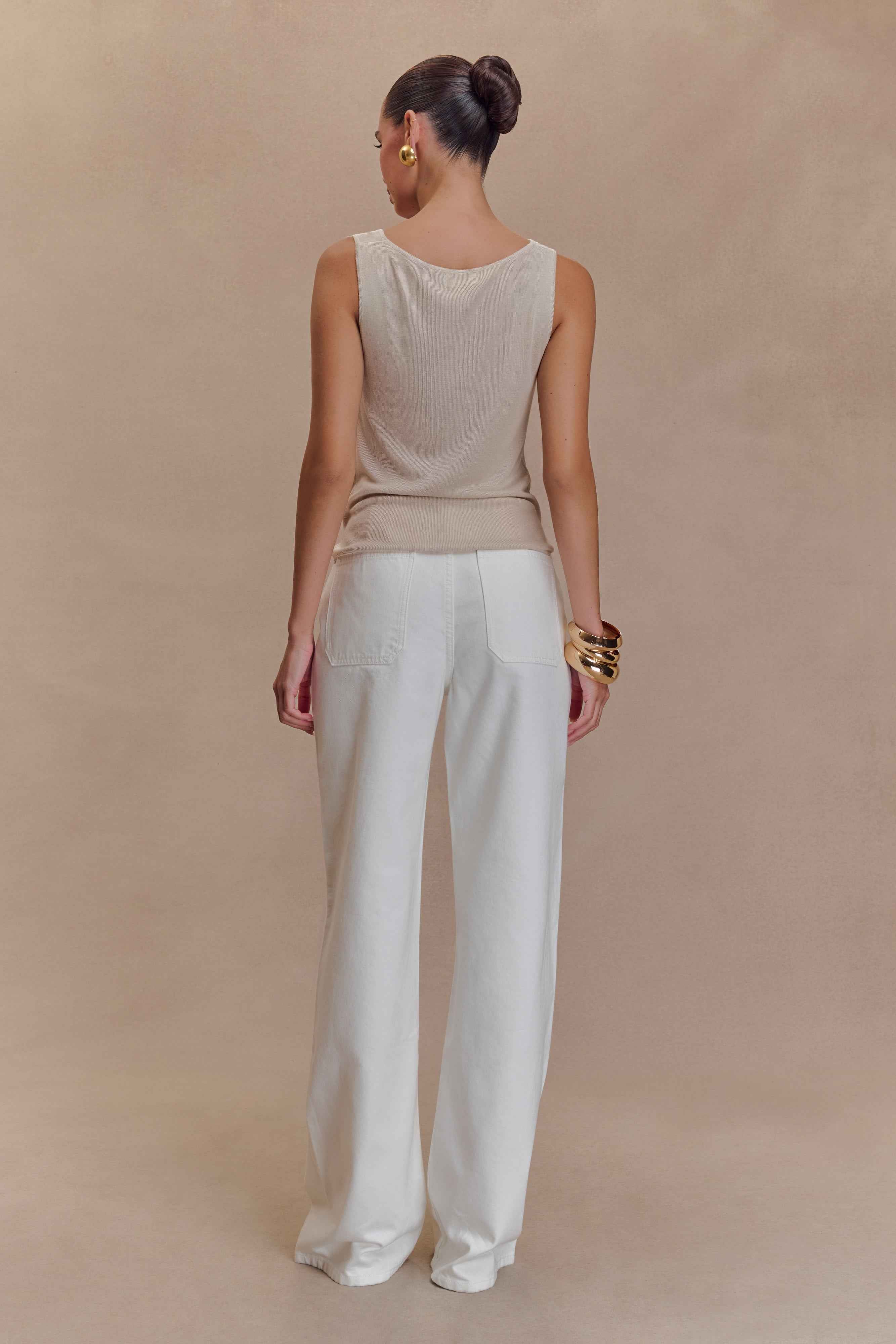 Caitlin White Mid Rise Denim Jeans