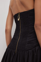 Violette strapless ruched maxi formal evening dress