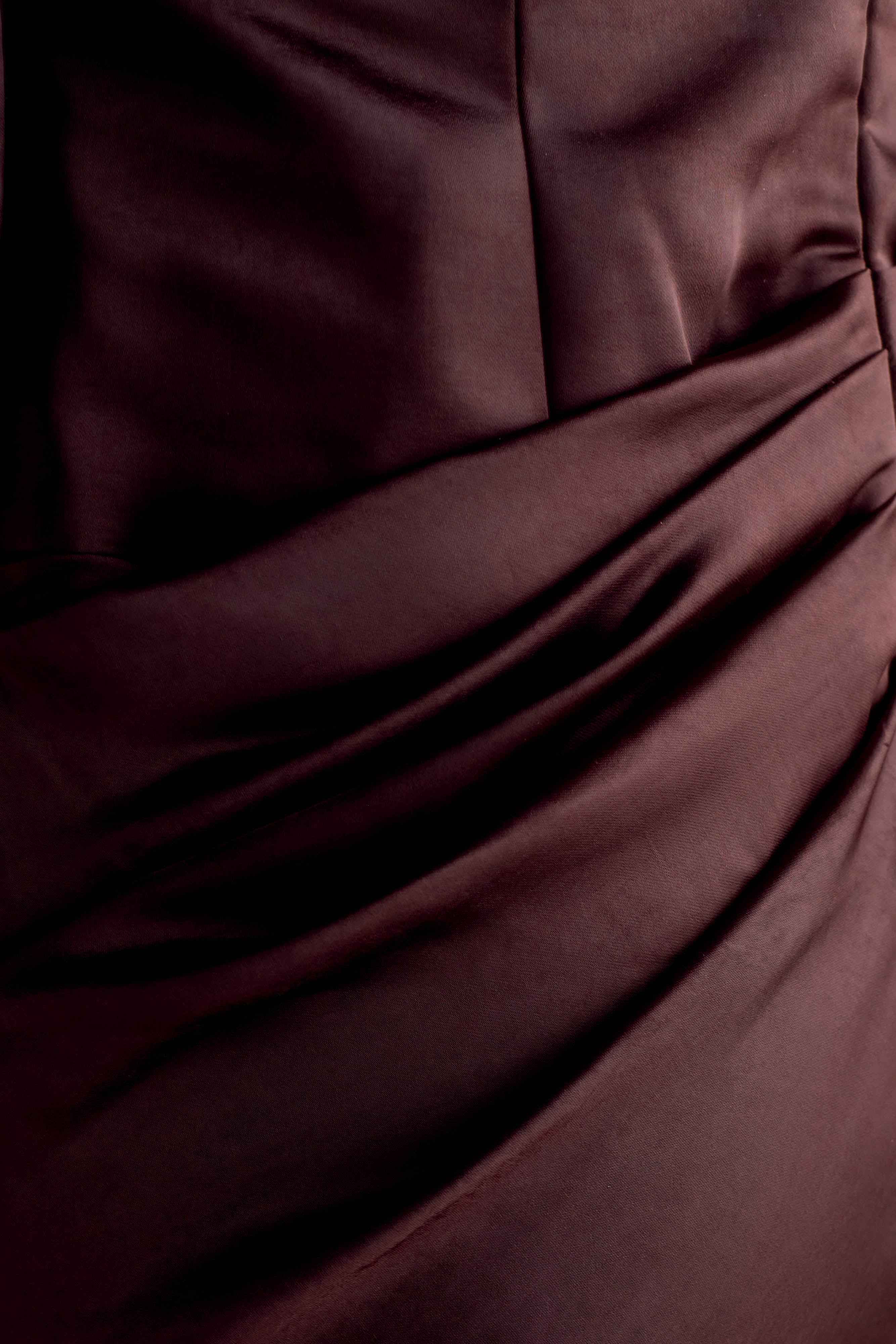 Iris Dark Chocolate Satin Maxi Dress