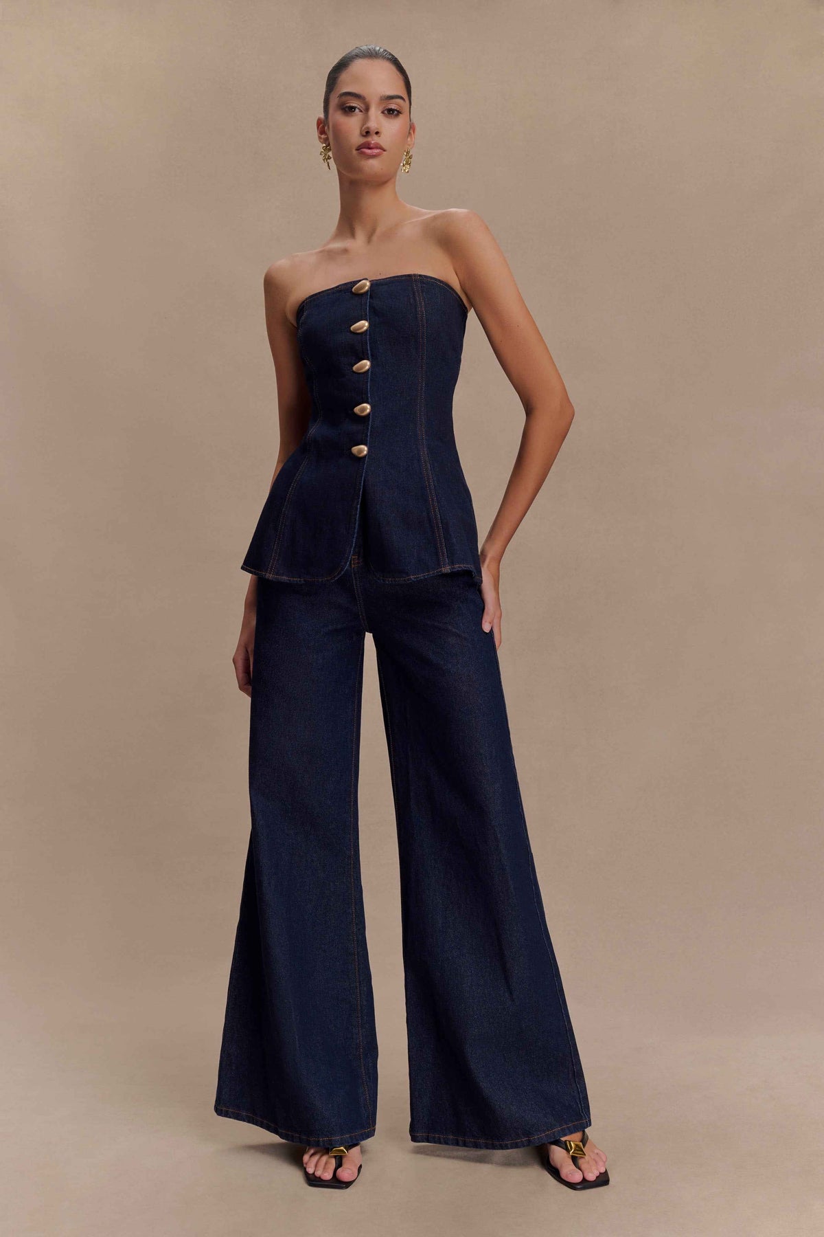 Jen Indigo Blue Wide Leg Flare Jeans