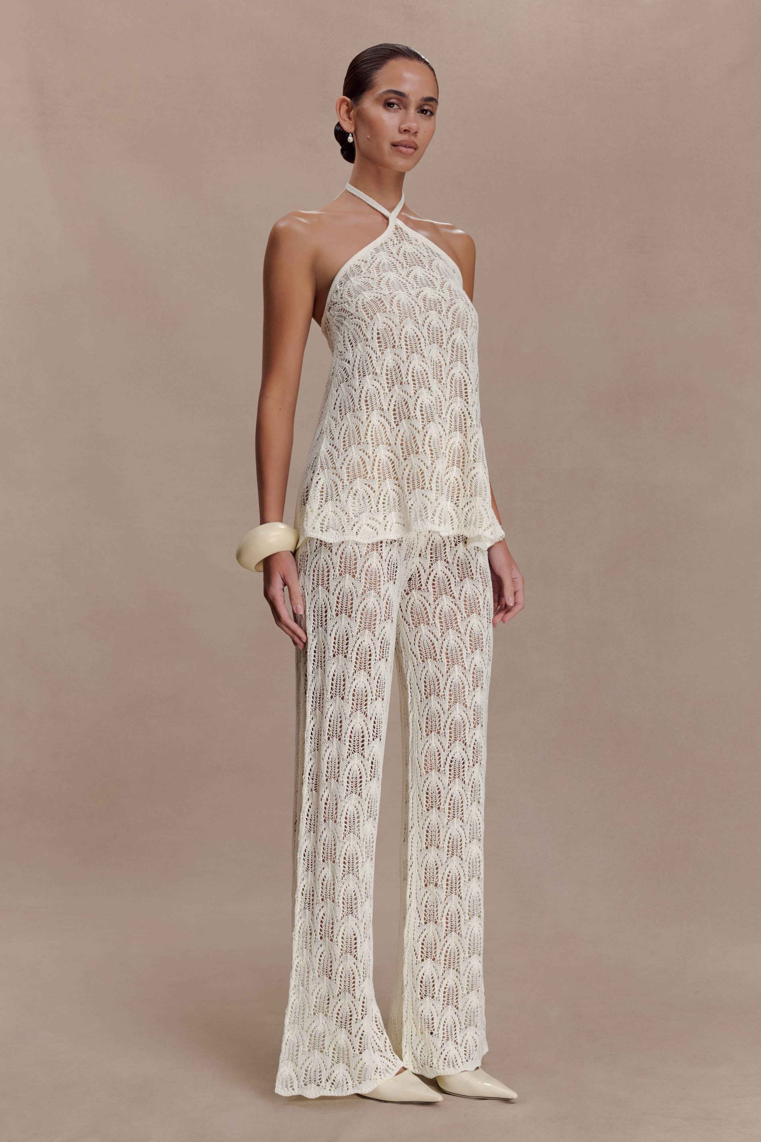 Glinda Ivory Crochet Pants