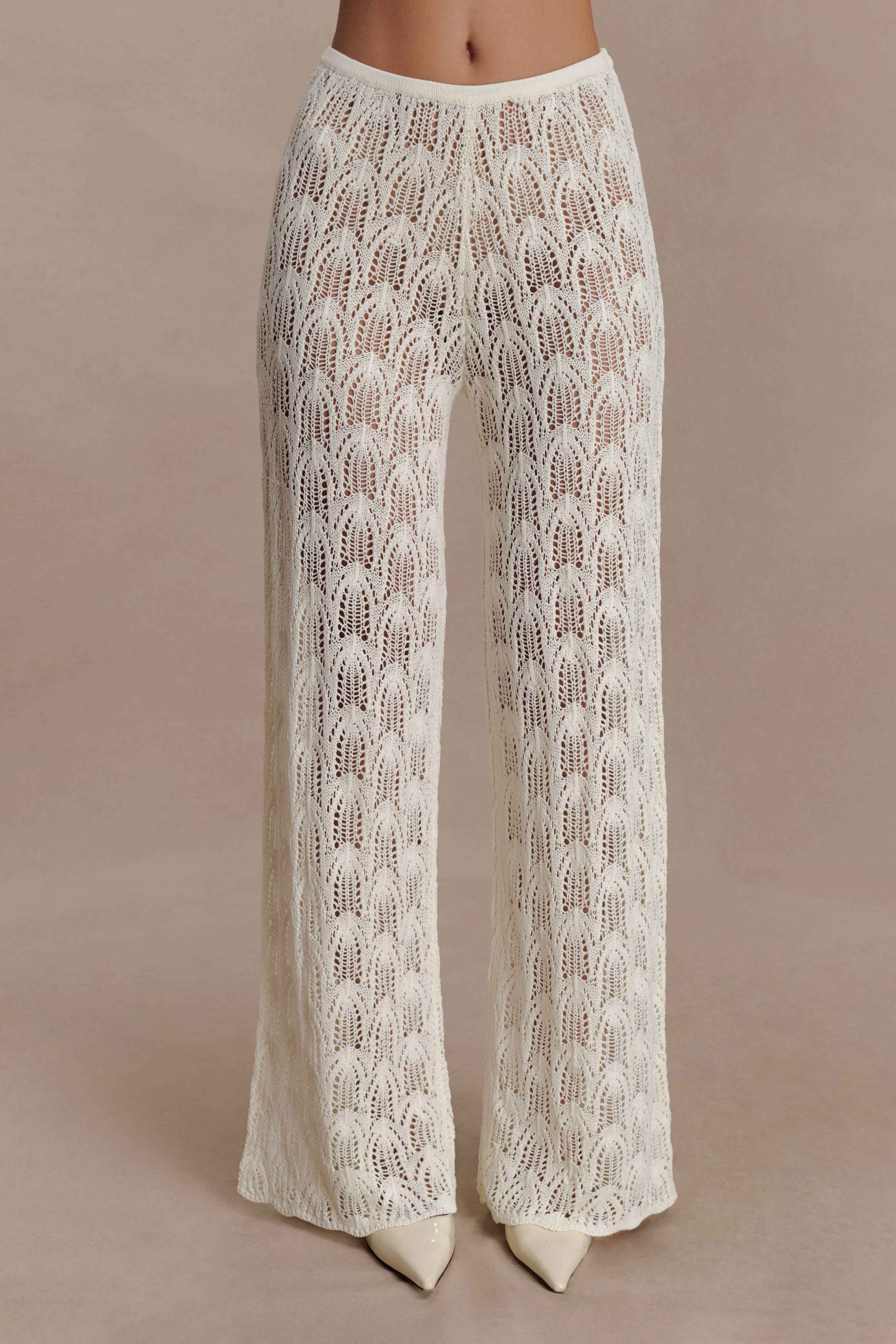 Glinda Ivory Crochet Pants