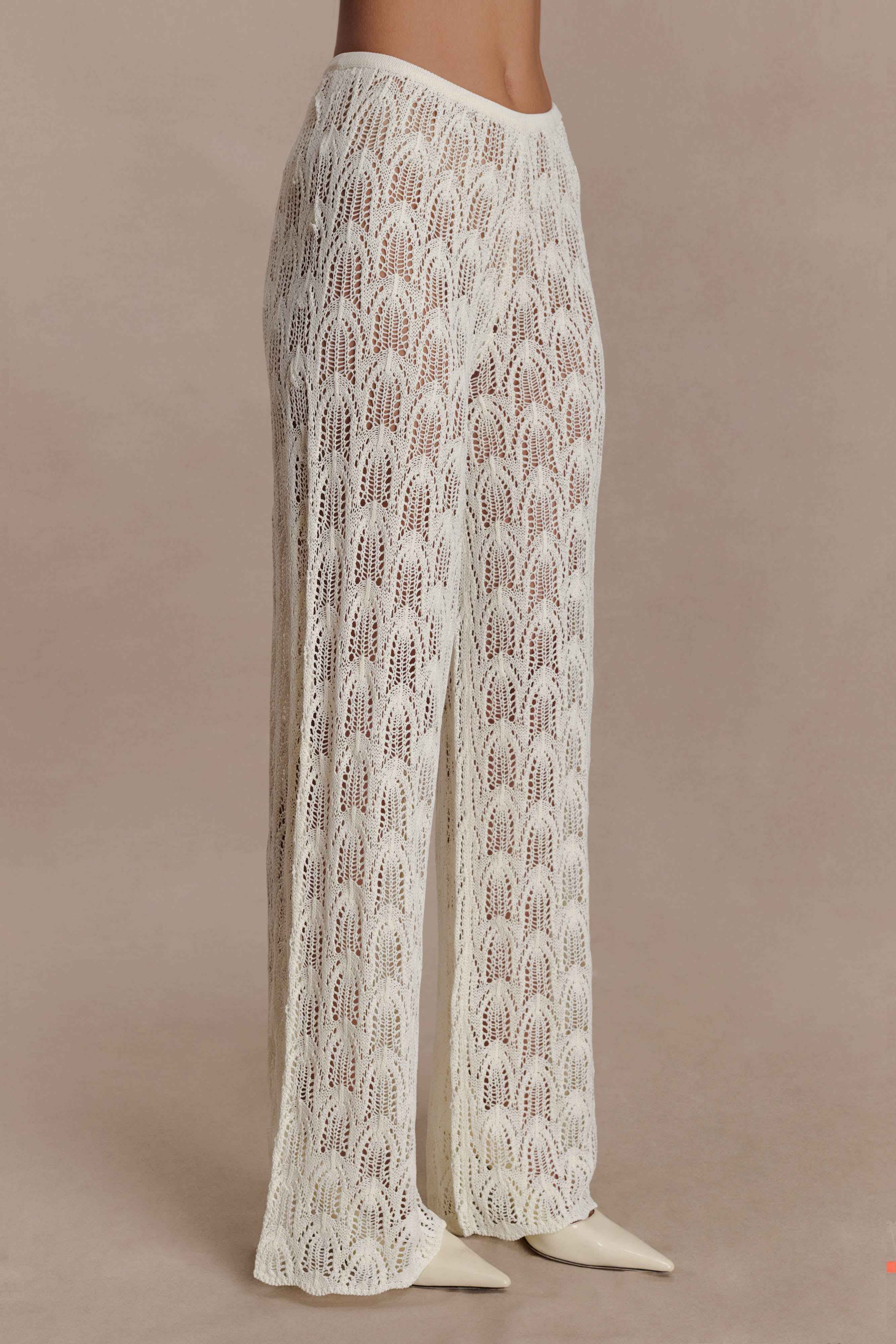 Glinda Ivory Crochet Pants
