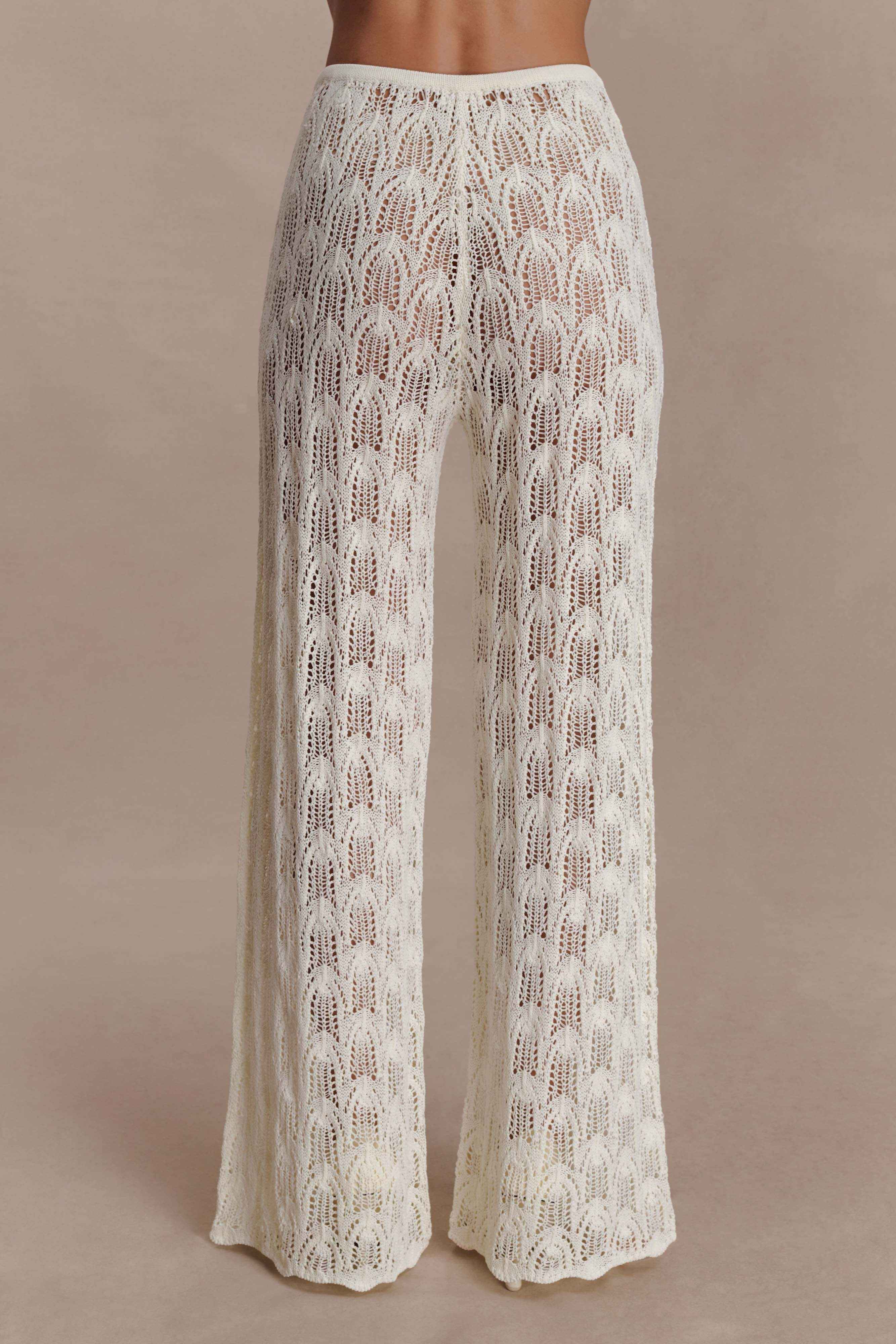 Glinda Ivory Crochet Pants