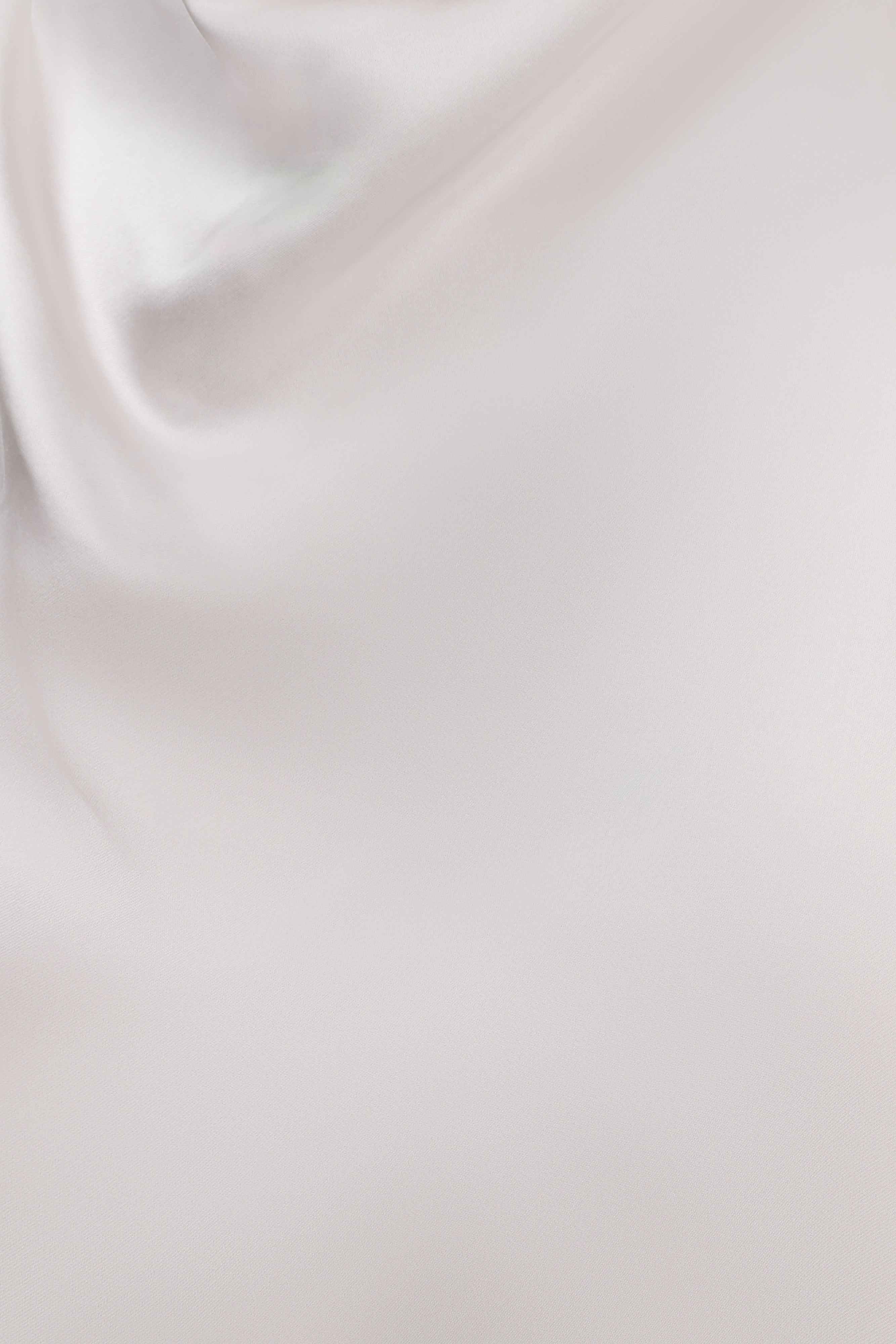 Sydney Ivory Asymmetrical Satin Halter Top