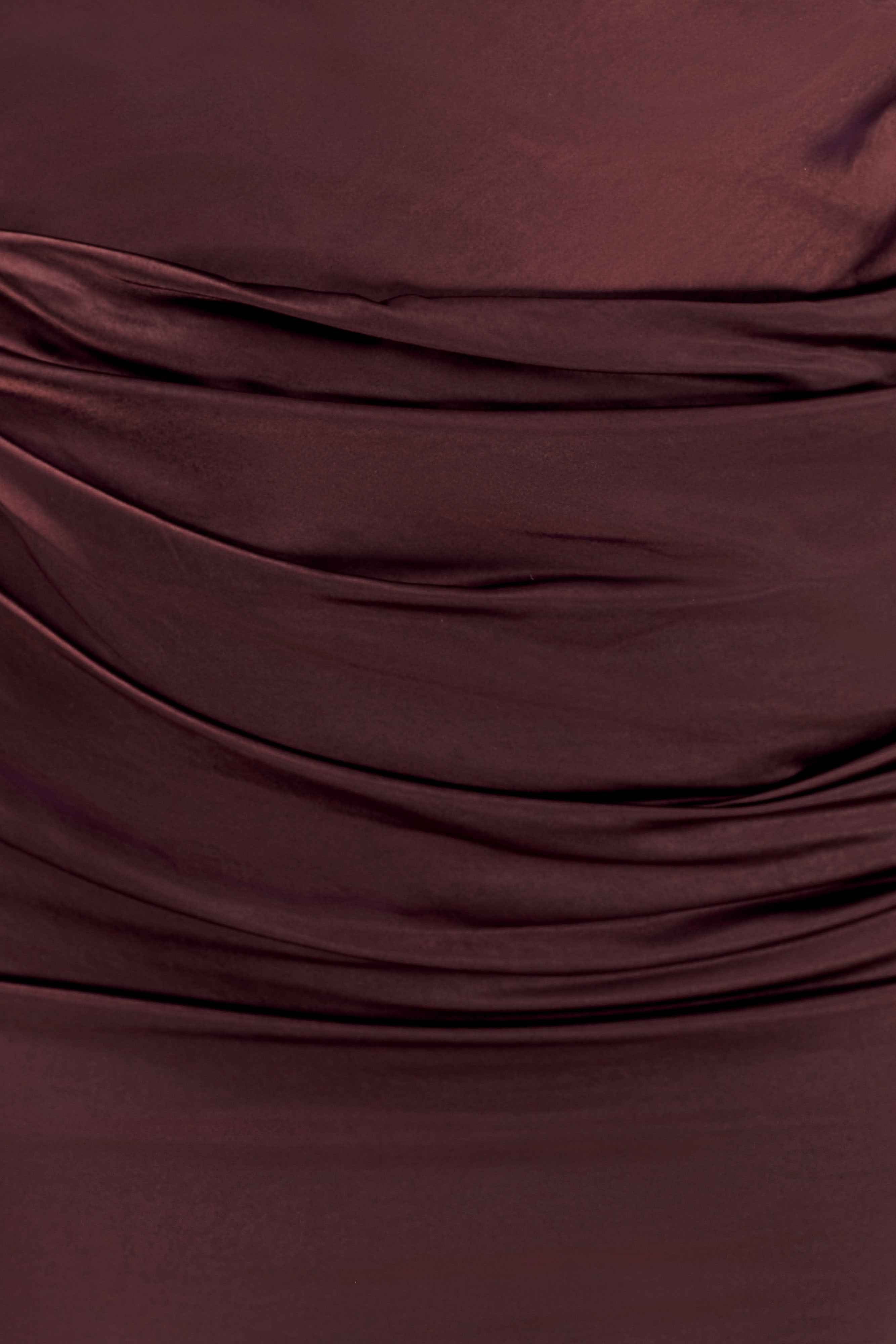 Dalia Dark Chocolate Off-Shoulder Maxi Dress