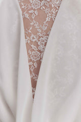 Arra White Chiffon Lace Halter Mini Dress
