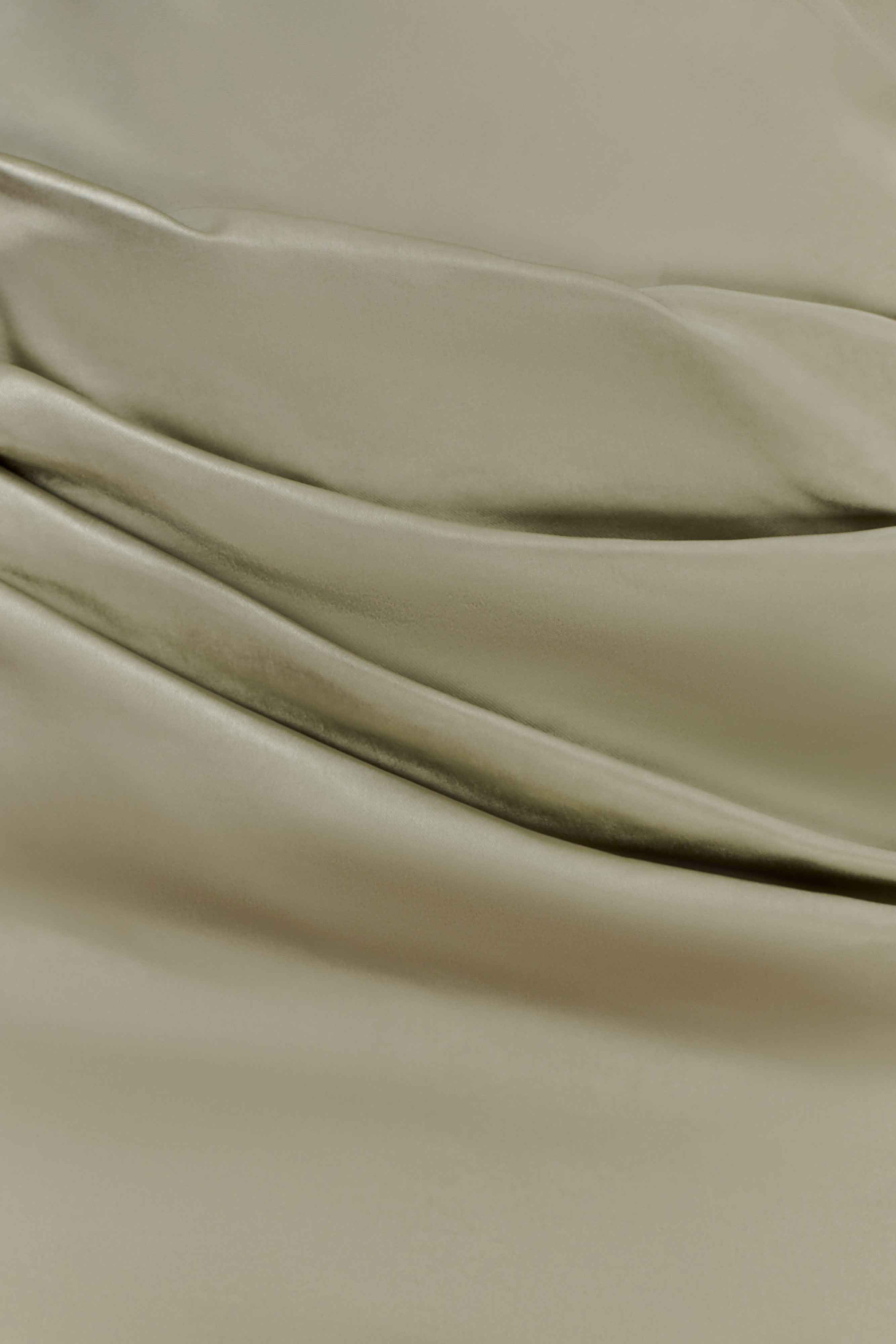 Sage Dalia Satin Off-Shoulder Maxi Dress