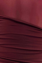 Dallas Burgundy One Shoulder Maxi Dress