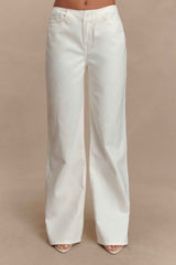 Caitlin White Mid Rise Denim Jeans