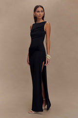 Henley Black Slinky Maxi Dress