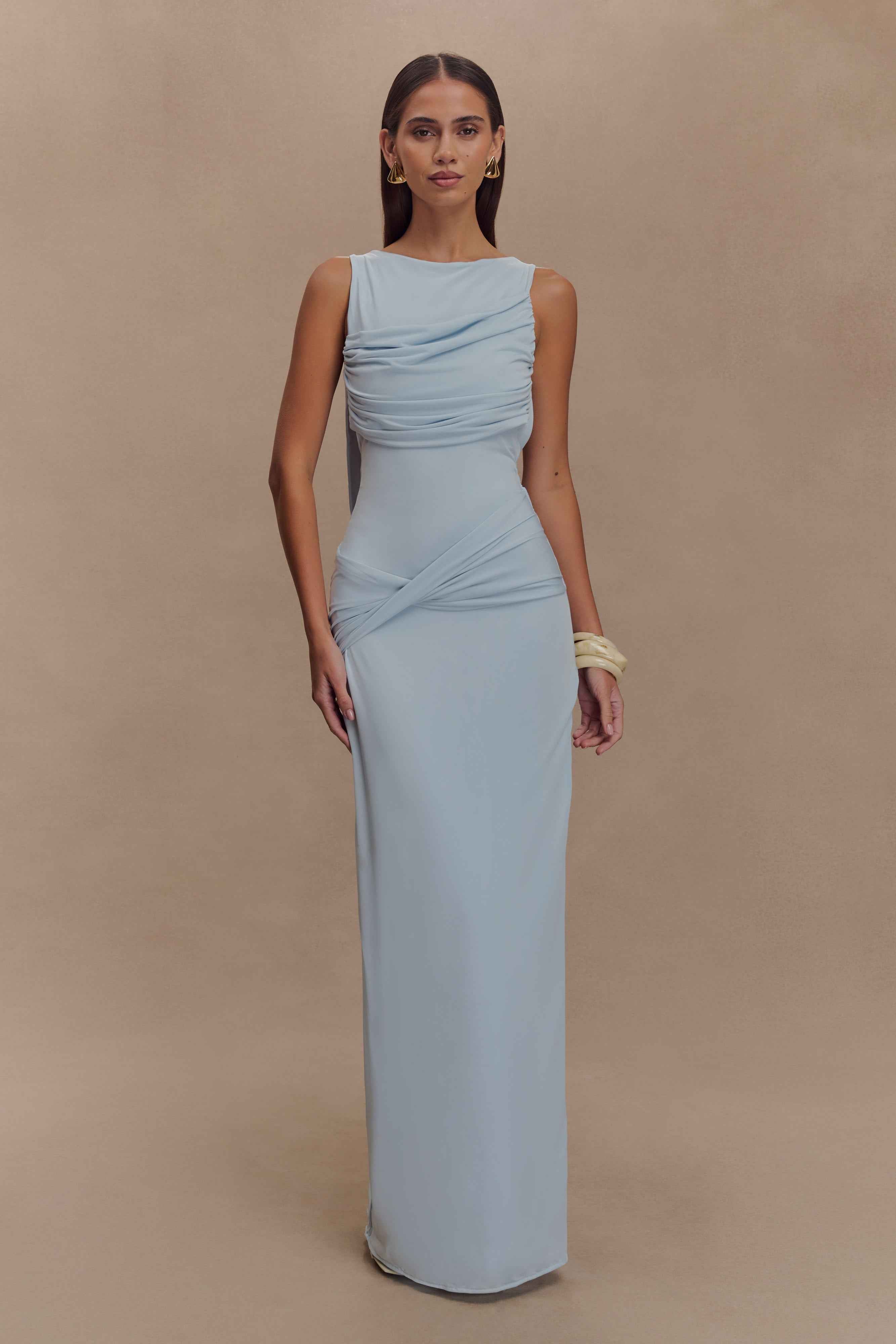 Henley Pale Blue Maxi Dress