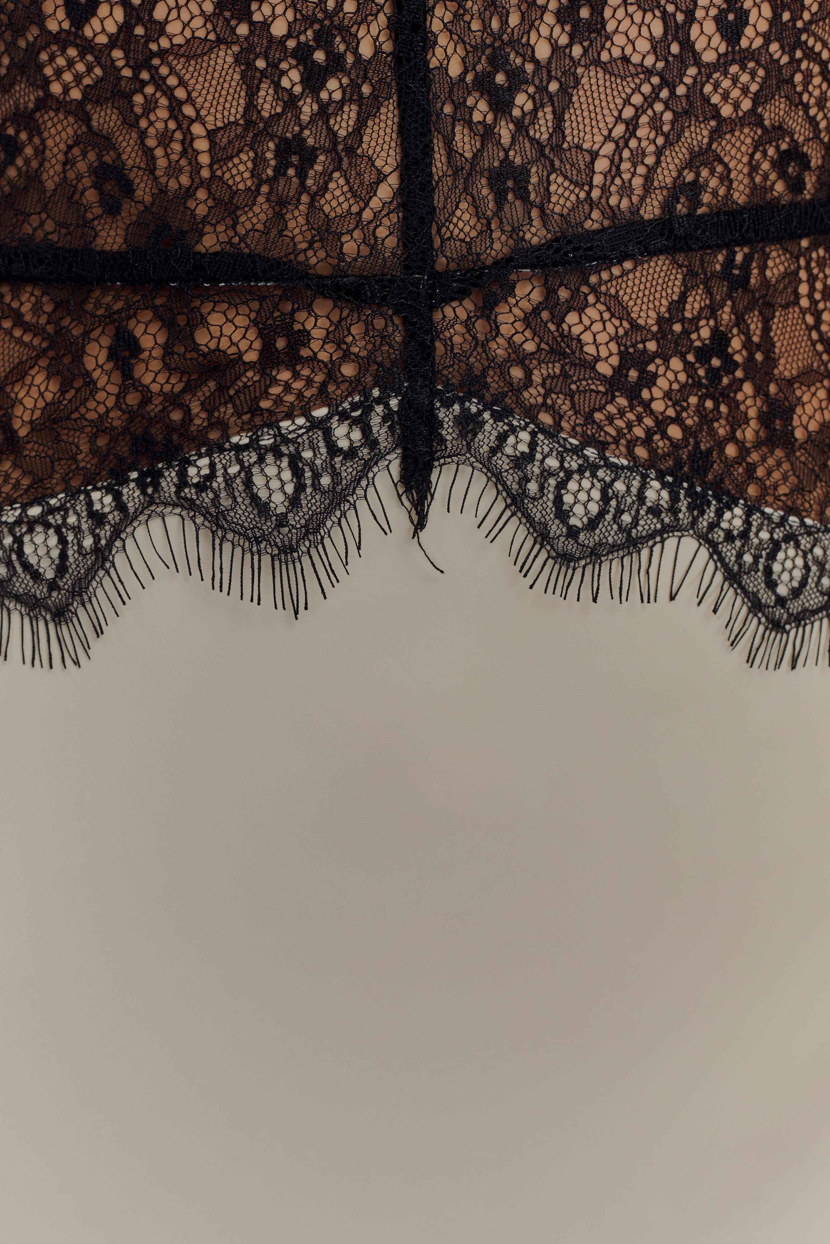 Dinah Black/Ivory Lace and Satin Maxi Dress