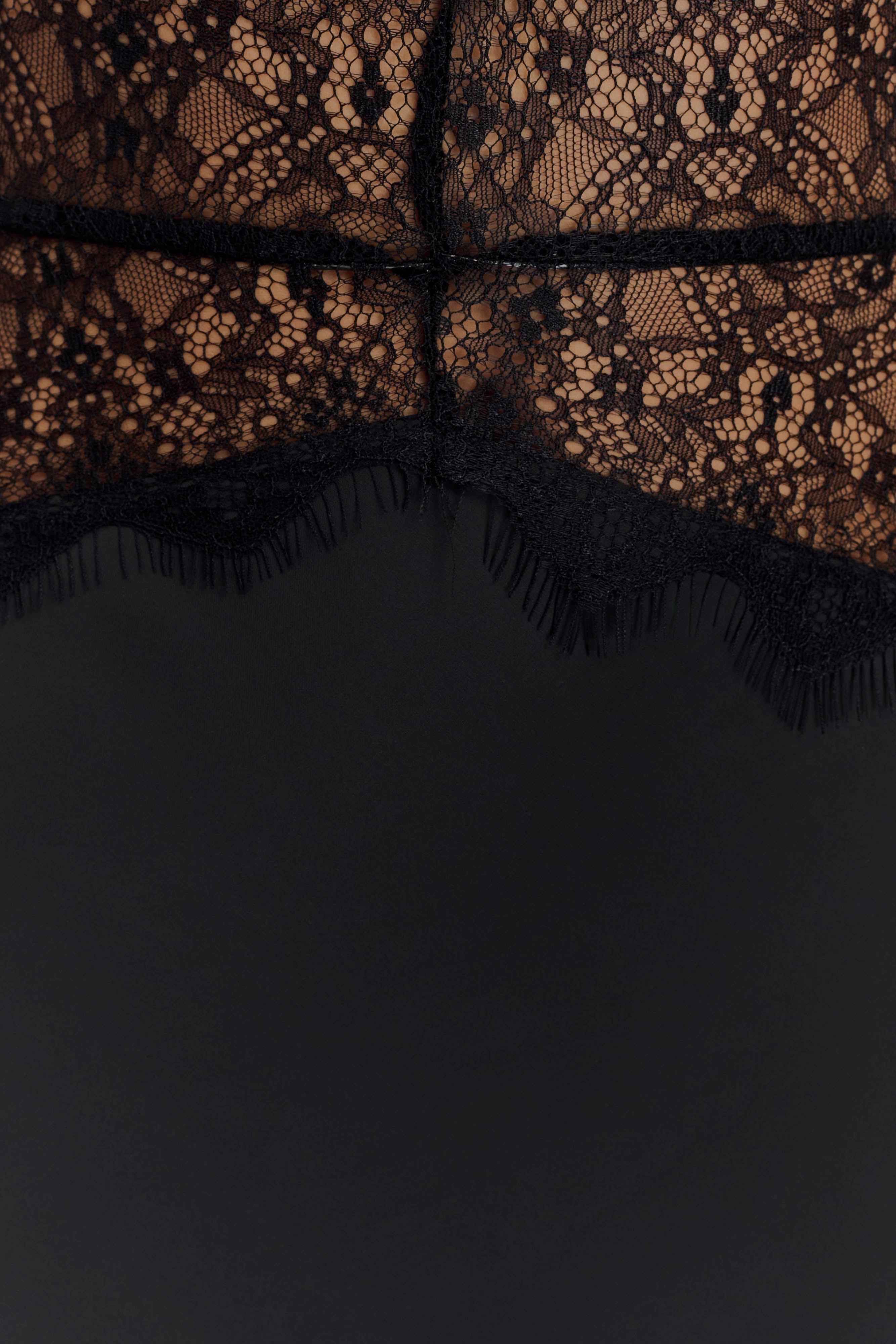 Dinah Black Lace Satin Maxi Dress