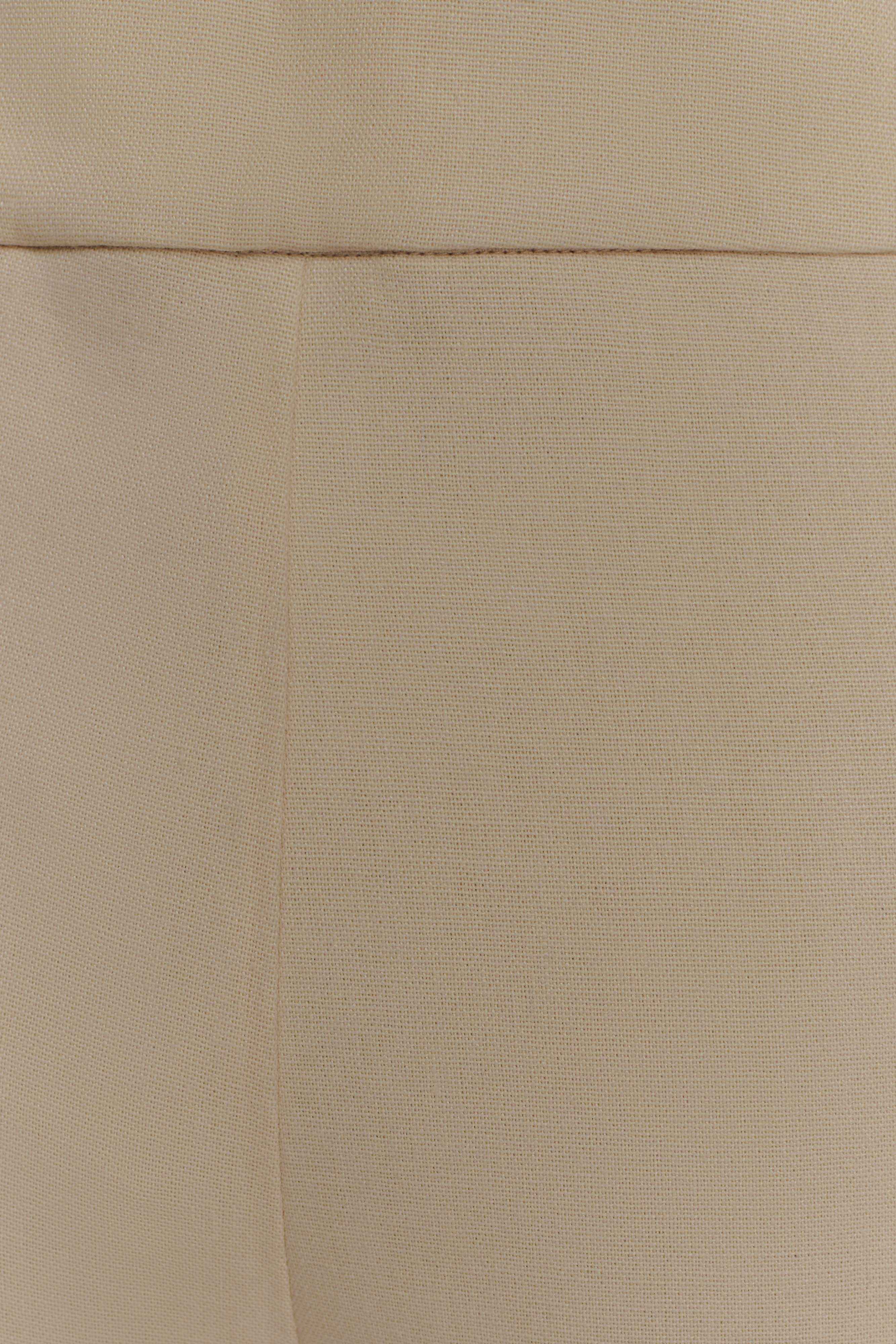Raya Natural Beige Wide Leg Linen Pant