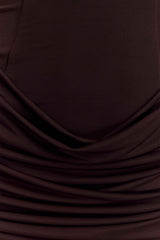 Mattea Dark Chocolate Mini Dress with Scarf