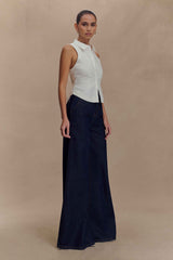 Selene White Sleeveless Halter Top