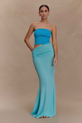 Cyan Blue Jasiel Knit Maxi Dress