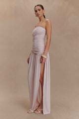 Cornelia Pale Pink Strapless Maxi Dress