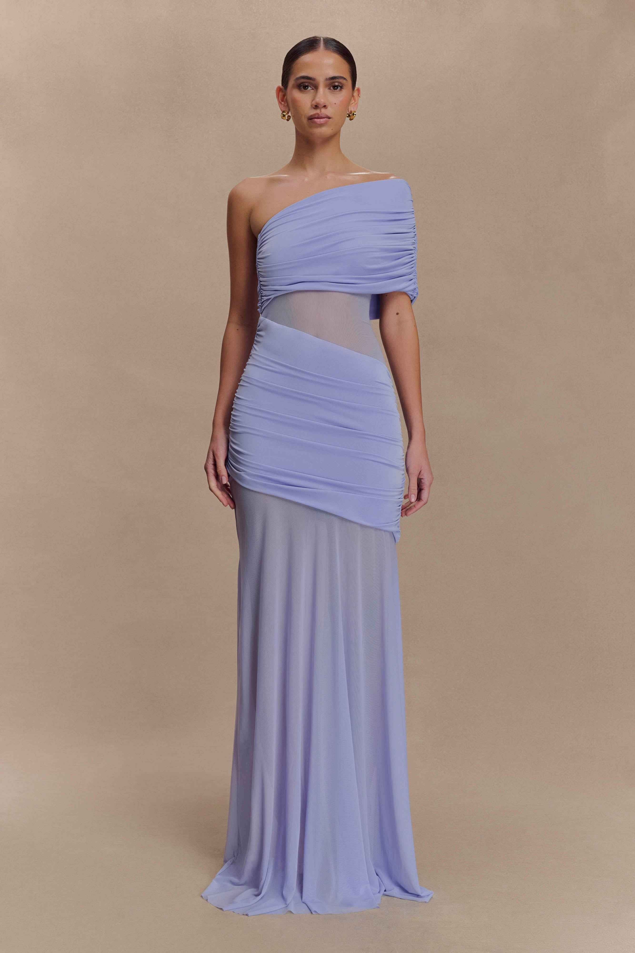 Dallas Lavender One Shoulder Maxi Dress