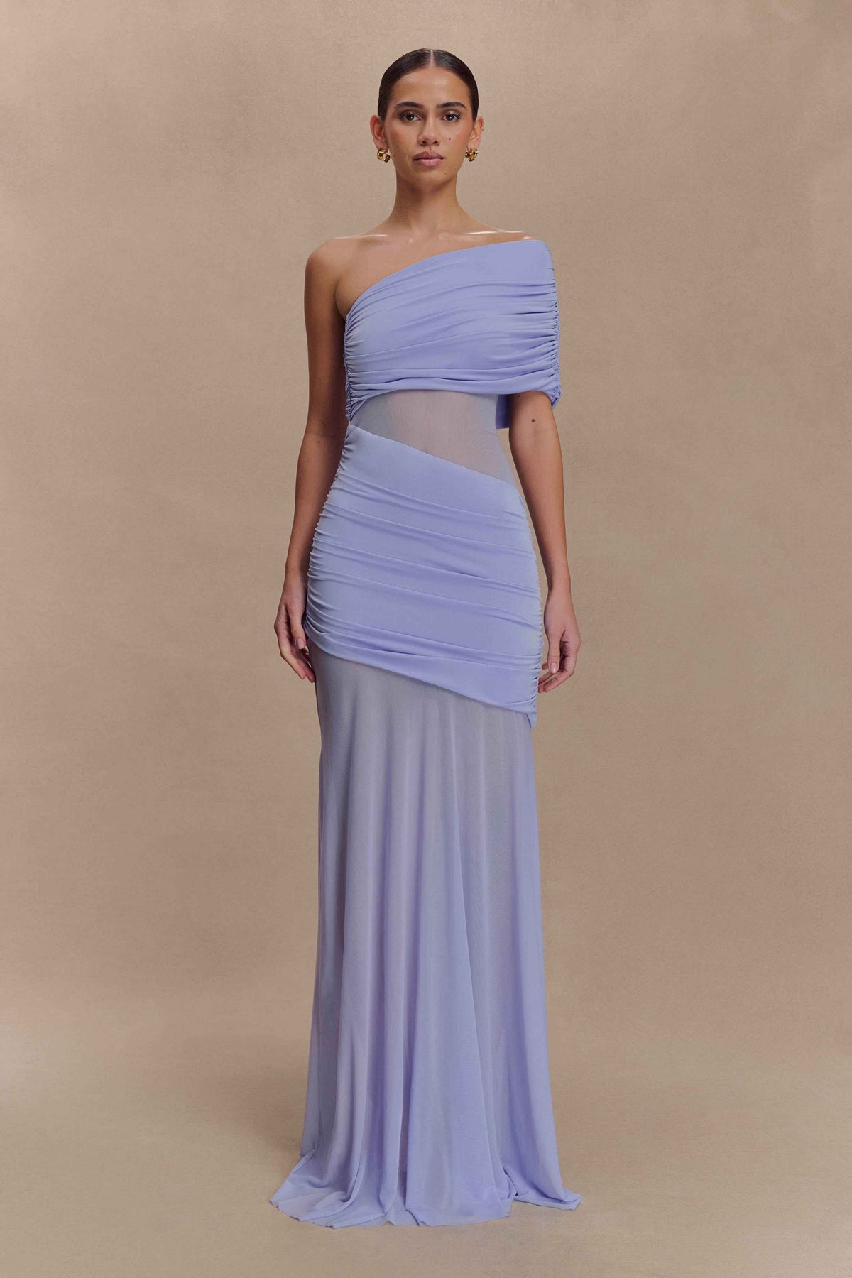 Dallas Lavender One Shoulder Maxi Dress