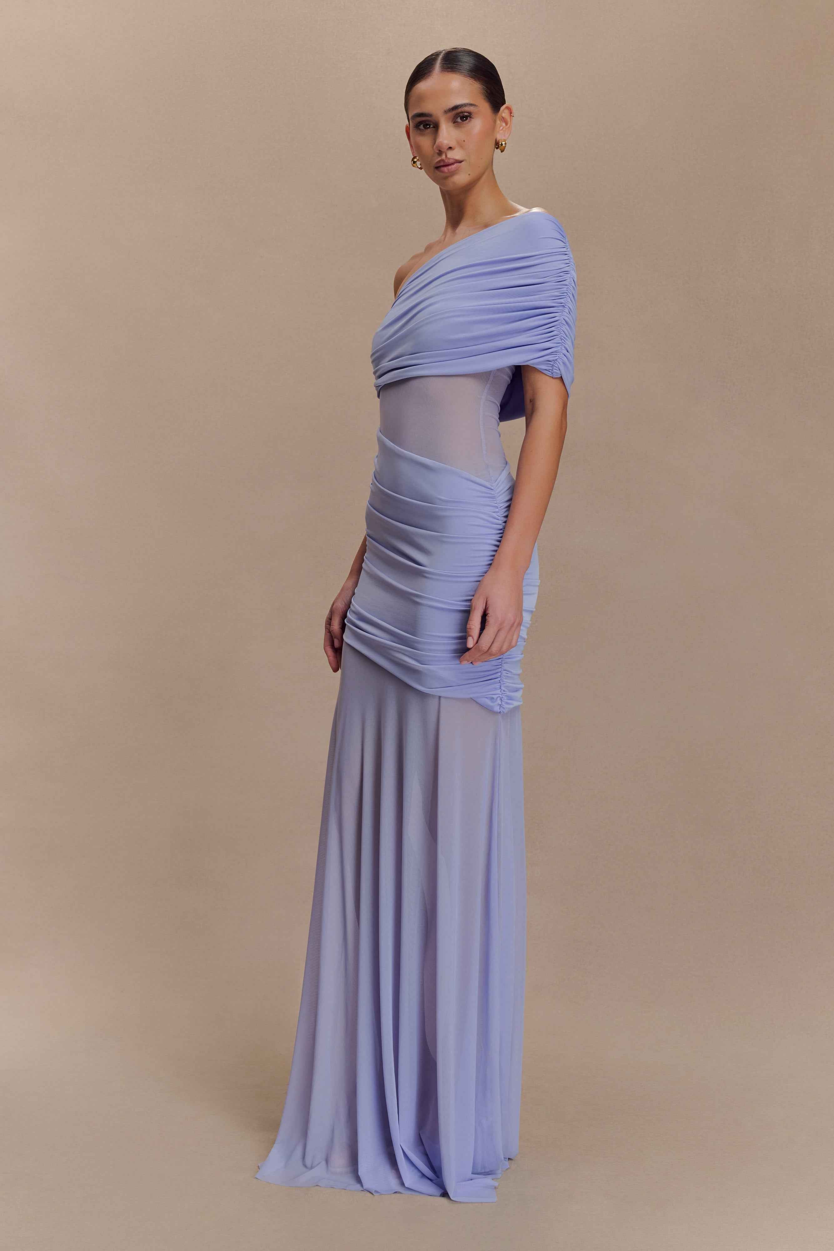 Dallas Lavender One Shoulder Maxi Dress