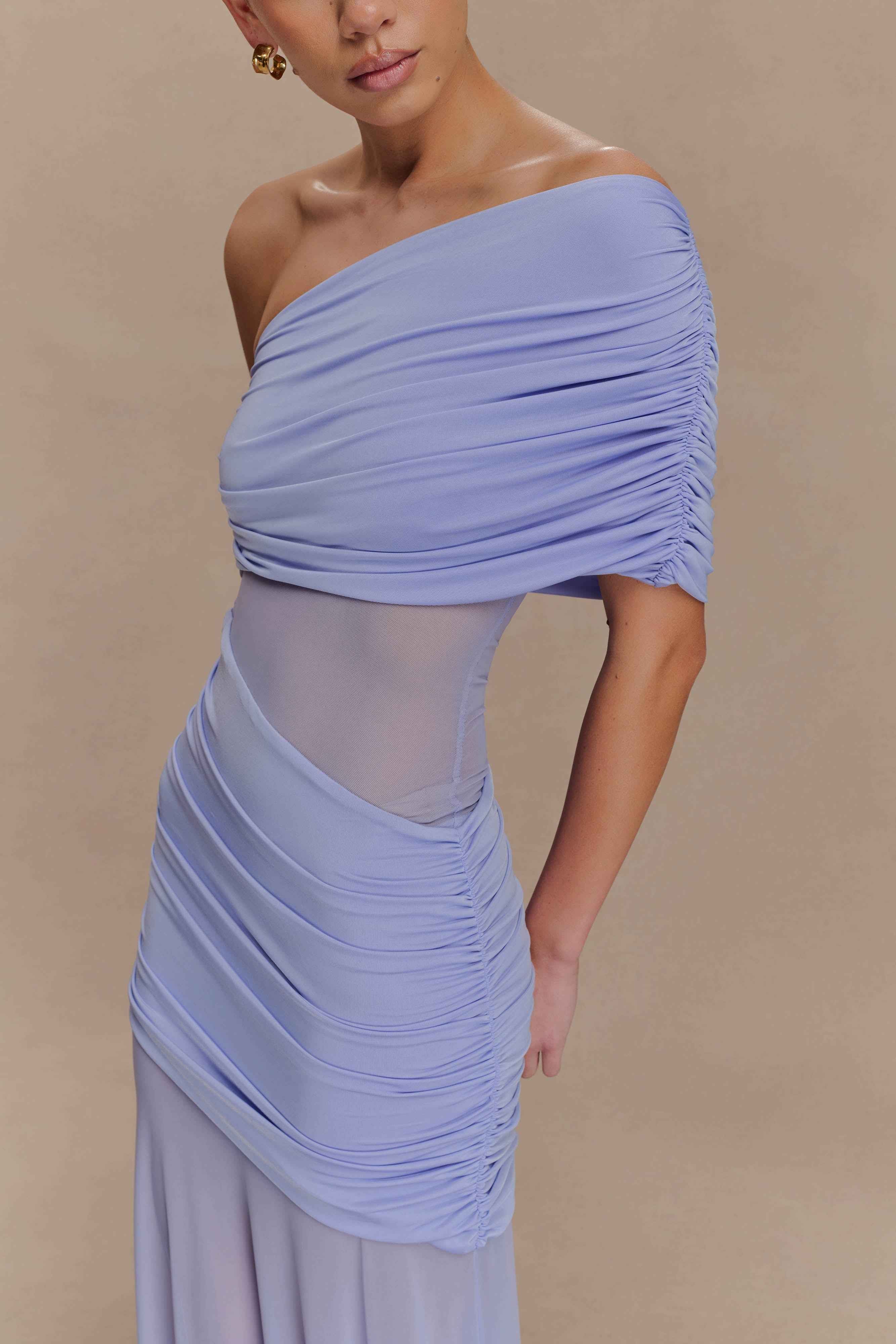 Dallas Lavender One Shoulder Maxi Dress