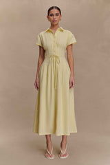 Lemon Aysha Linen Buttoned Midi Dress