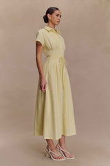 Lemon Aysha Linen Buttoned Midi Dress