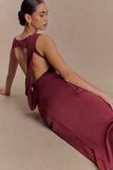 Henley Wine Slinky Maxi Dress