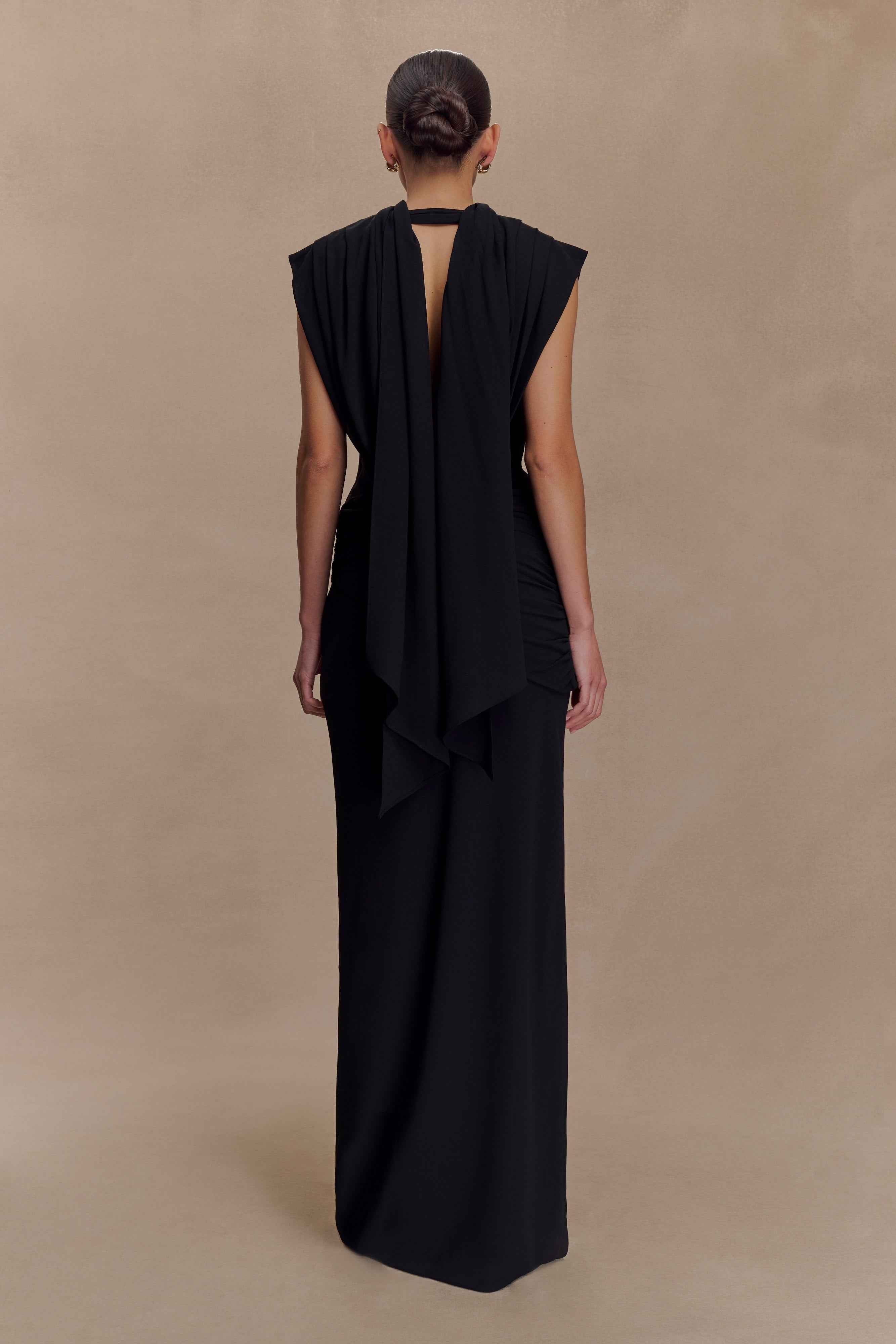 Giulia Black Chiffon Maxi Dress