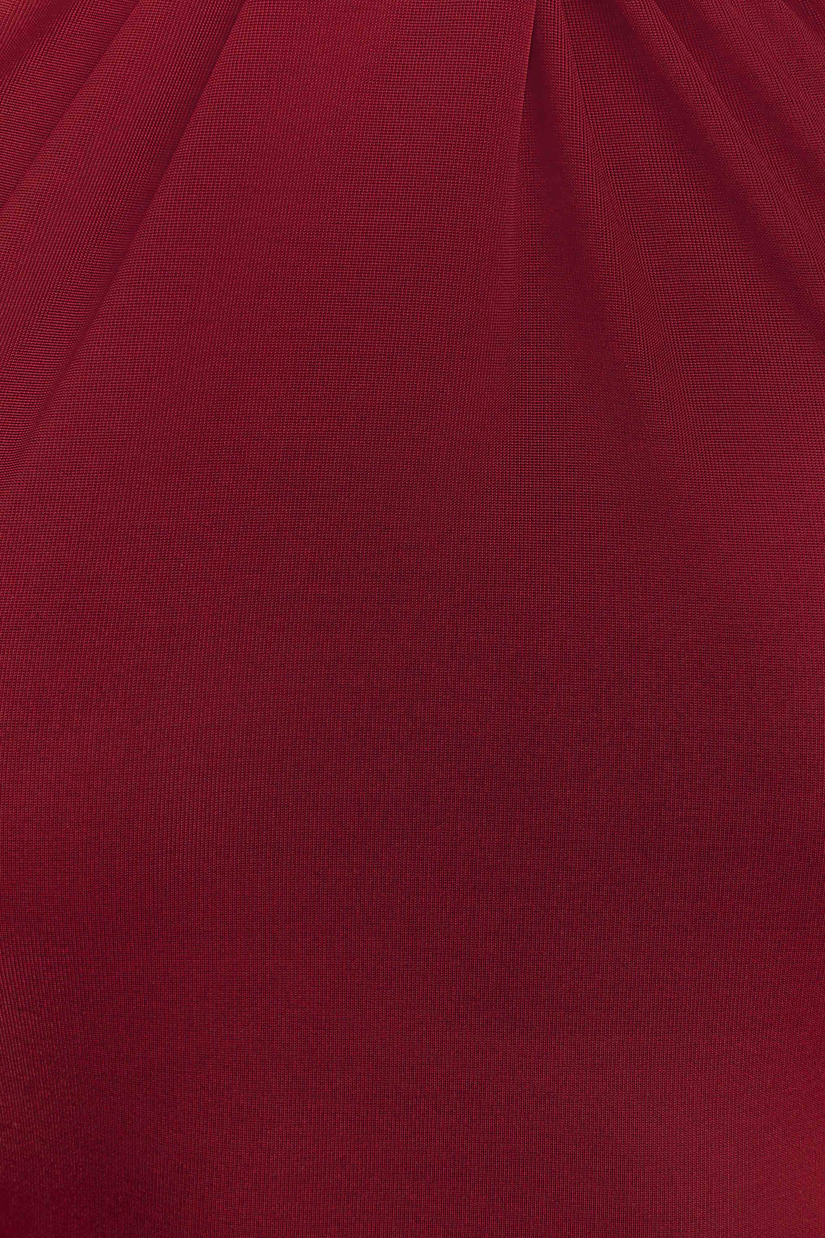 Elyna Deep Red Slinky Halter Maxi Dress